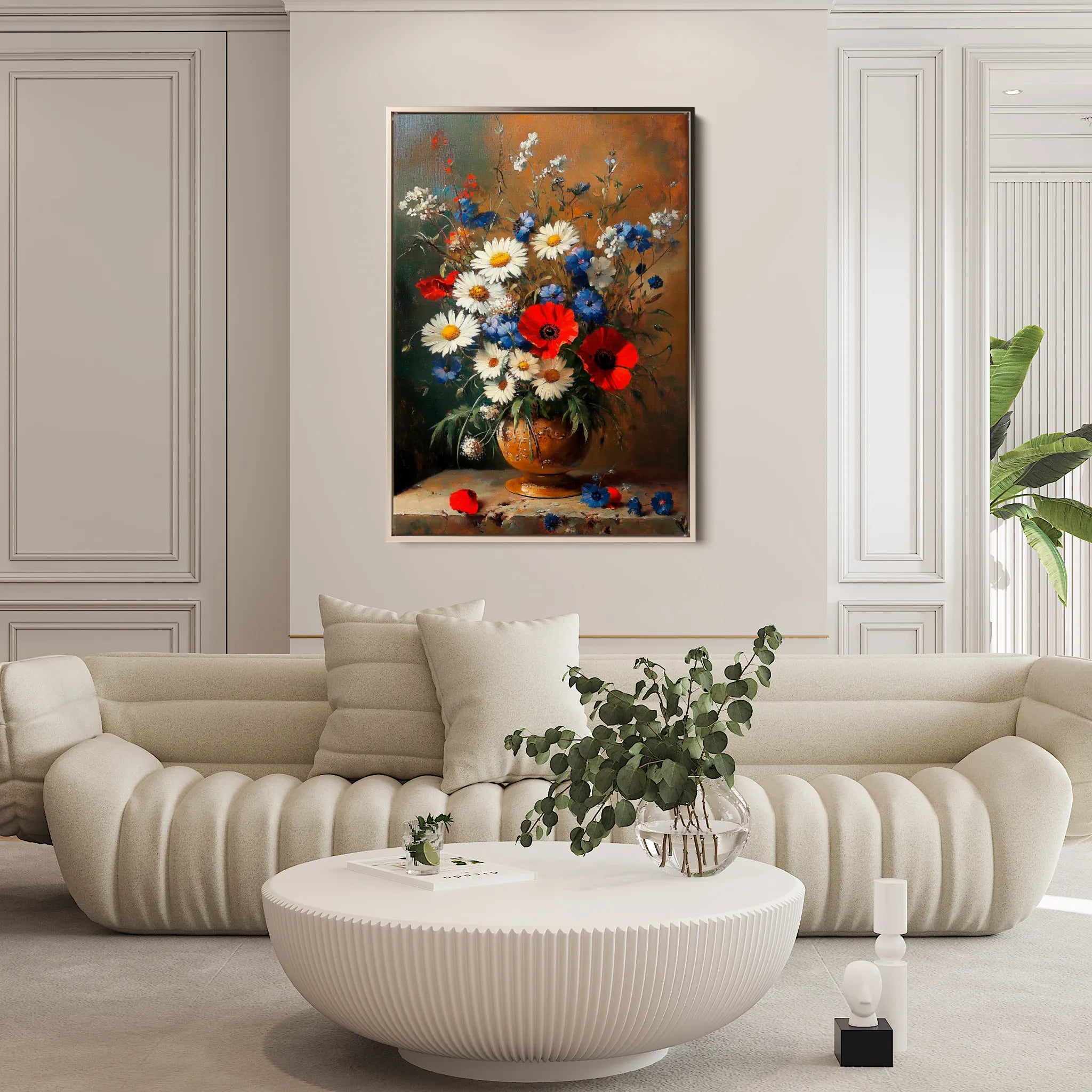 Floral 1135 Canvas Art 60 x 40 cm / Black