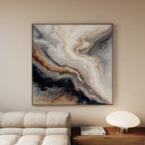 Abstract 1136 Canvas Art 60 x 60 cm / Black