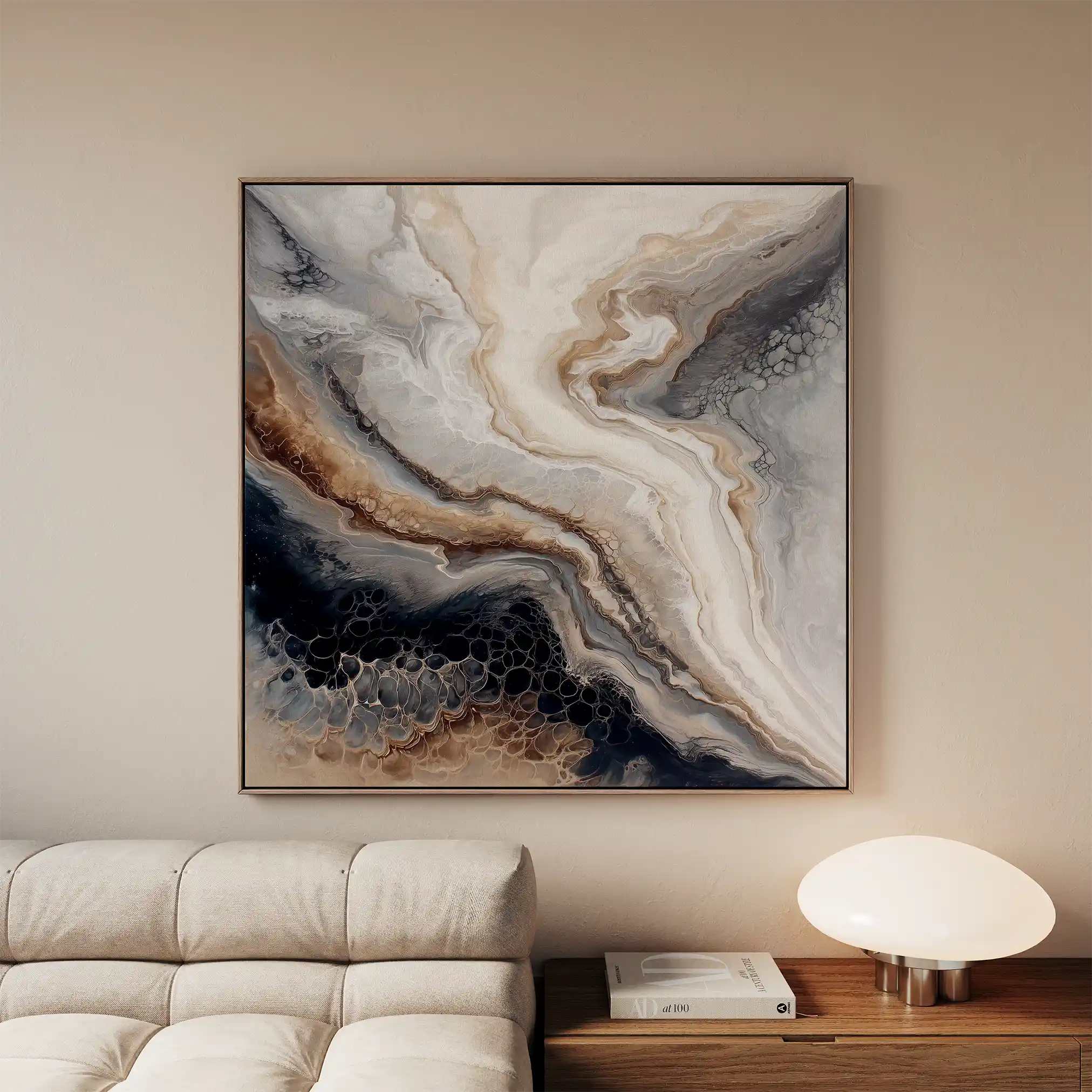 Abstract 1136 Canvas Art 60 x 60 cm / Black