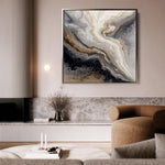Abstract 1136 Canvas Art 60 x 60 cm / Black