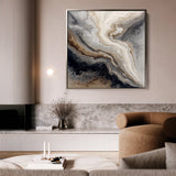 Abstract 1136 Canvas Art 60 x 60 cm / Black