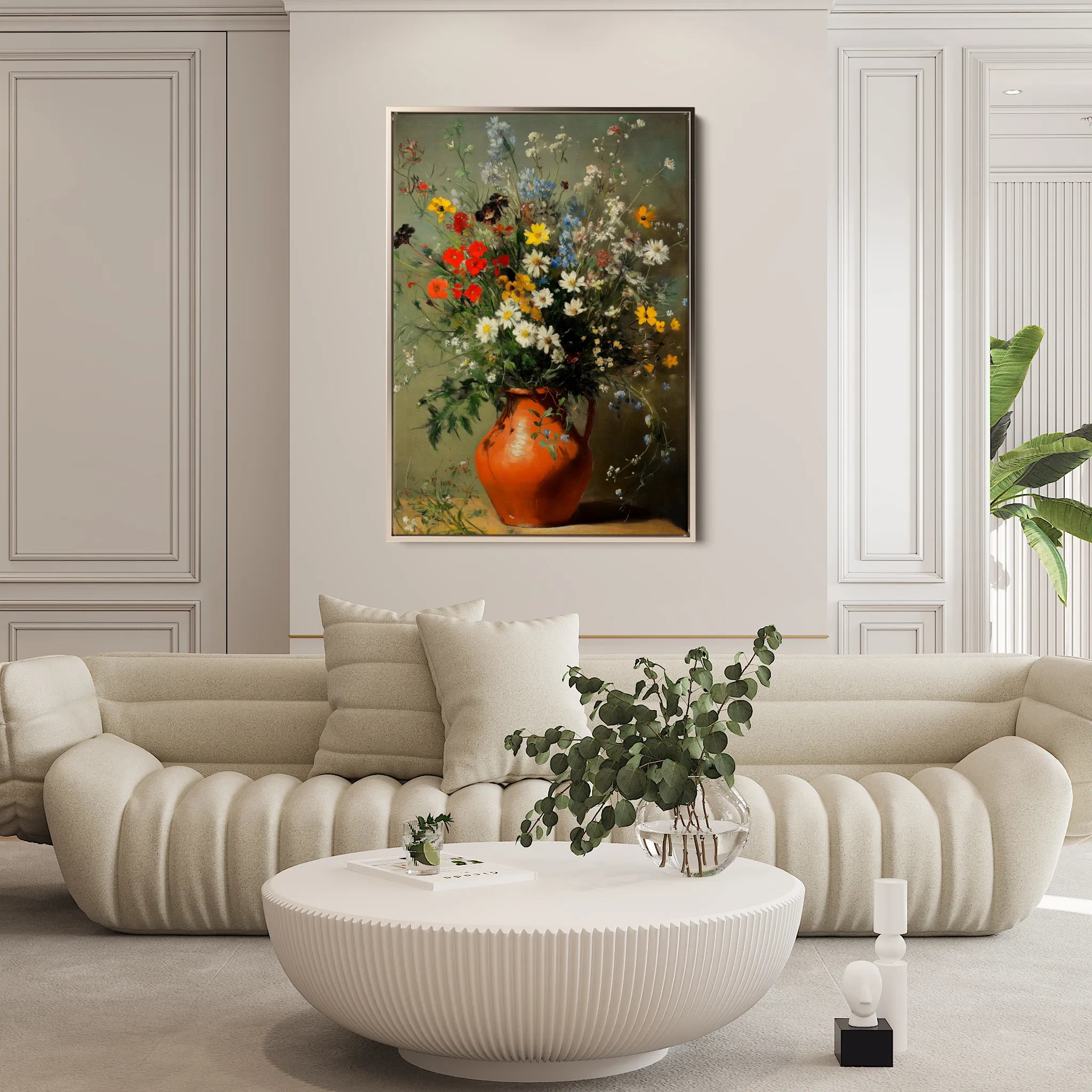 Floral 1136 Canvas Art 60 x 40 cm / Black