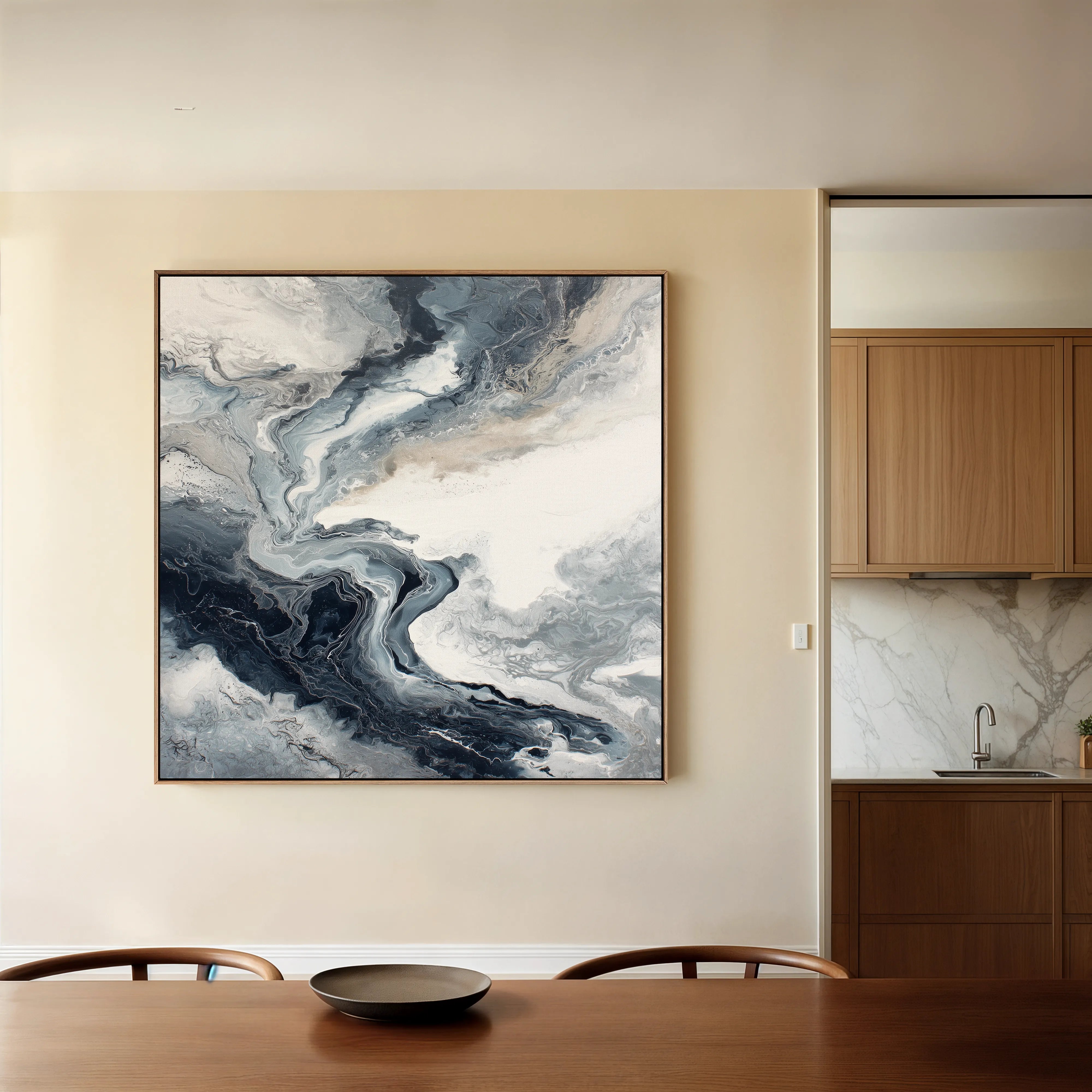 Abstract 1137 Canvas Art 60 x 60 cm / Black