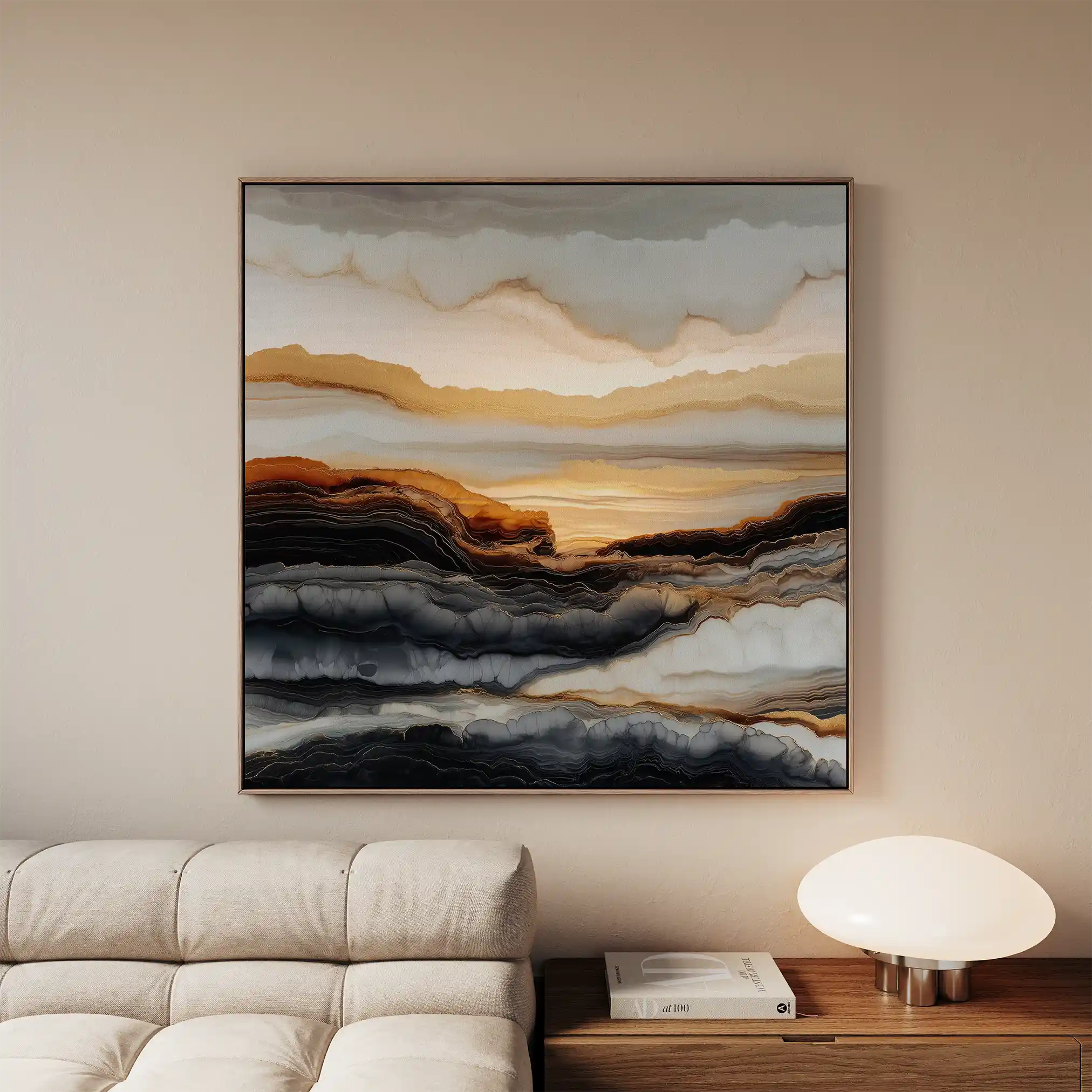 Abstract 1138 Canvas Art 60 x 60 cm / Black