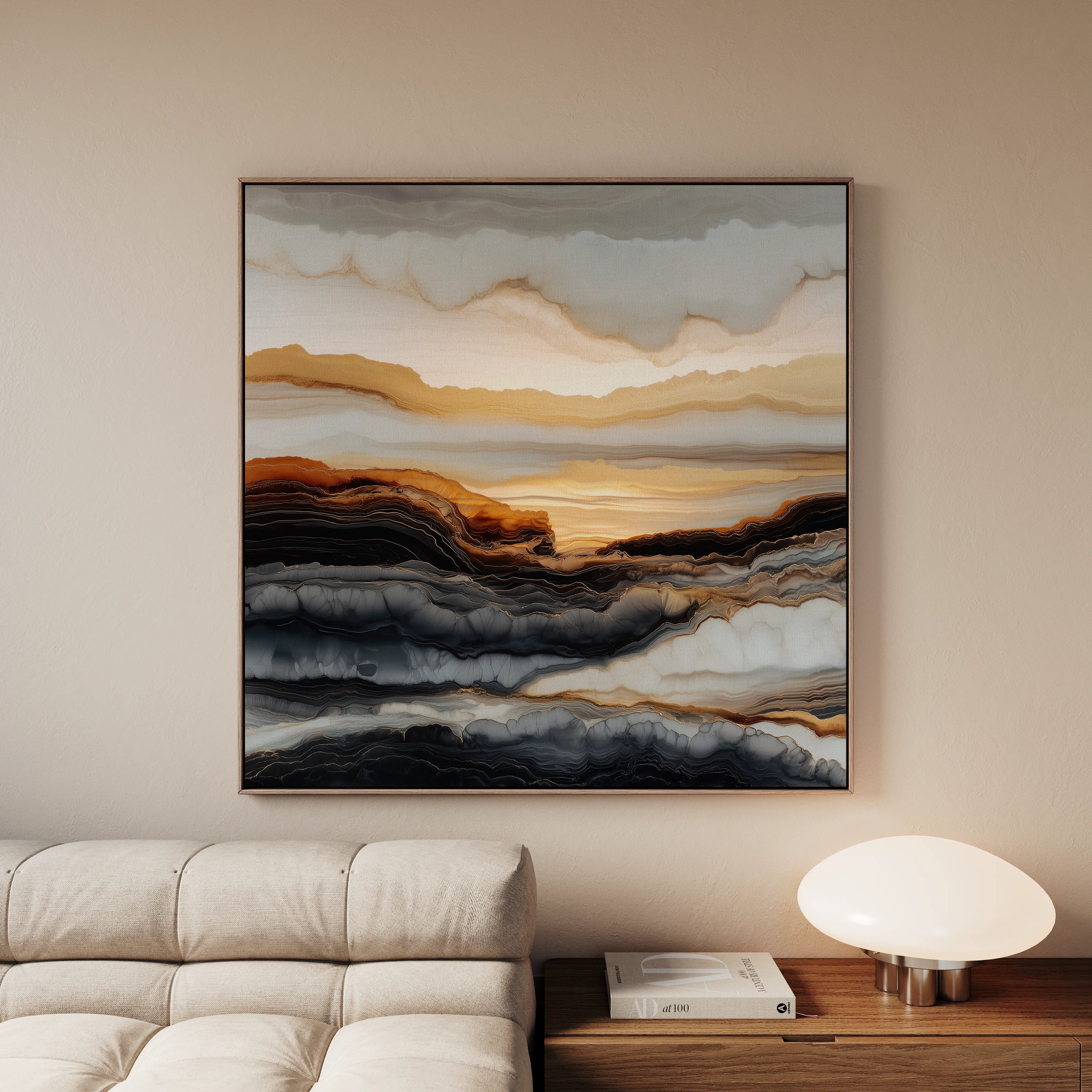 Abstract 1138 Canvas Art 60 x 60 cm / Black