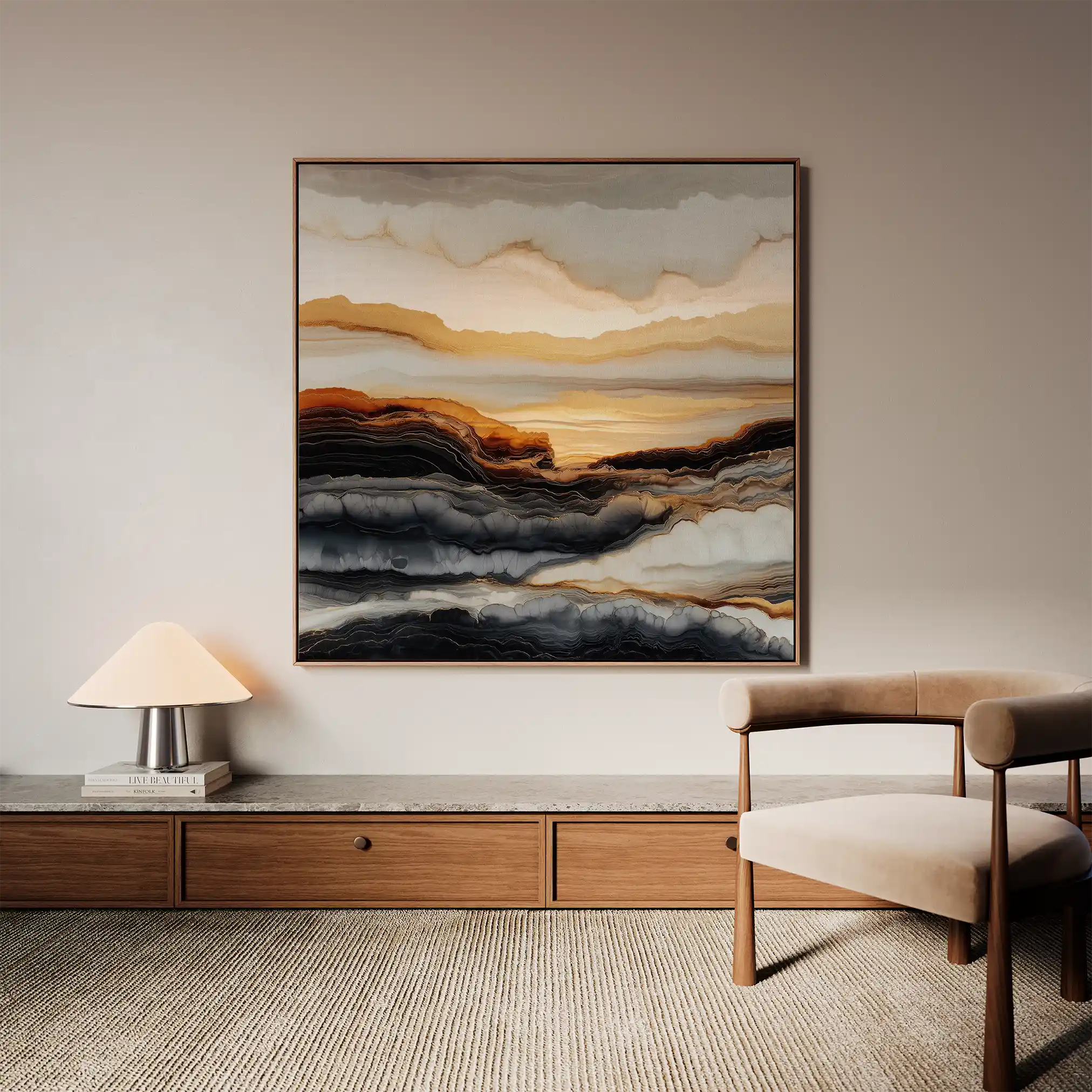 Abstract 1138 Canvas Art 60 x 60 cm / Black