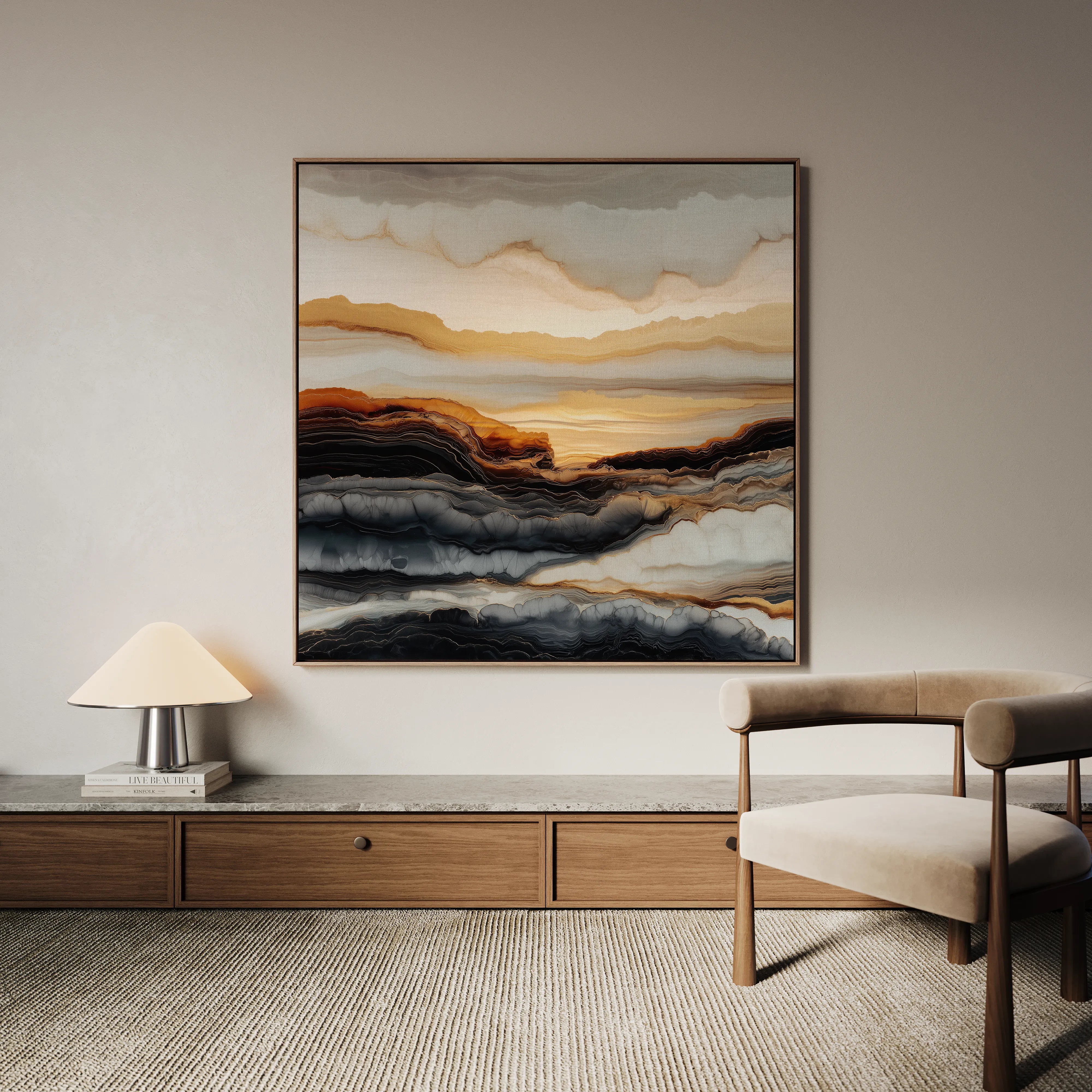 Abstract 1138 Canvas Art 60 x 60 cm / Black
