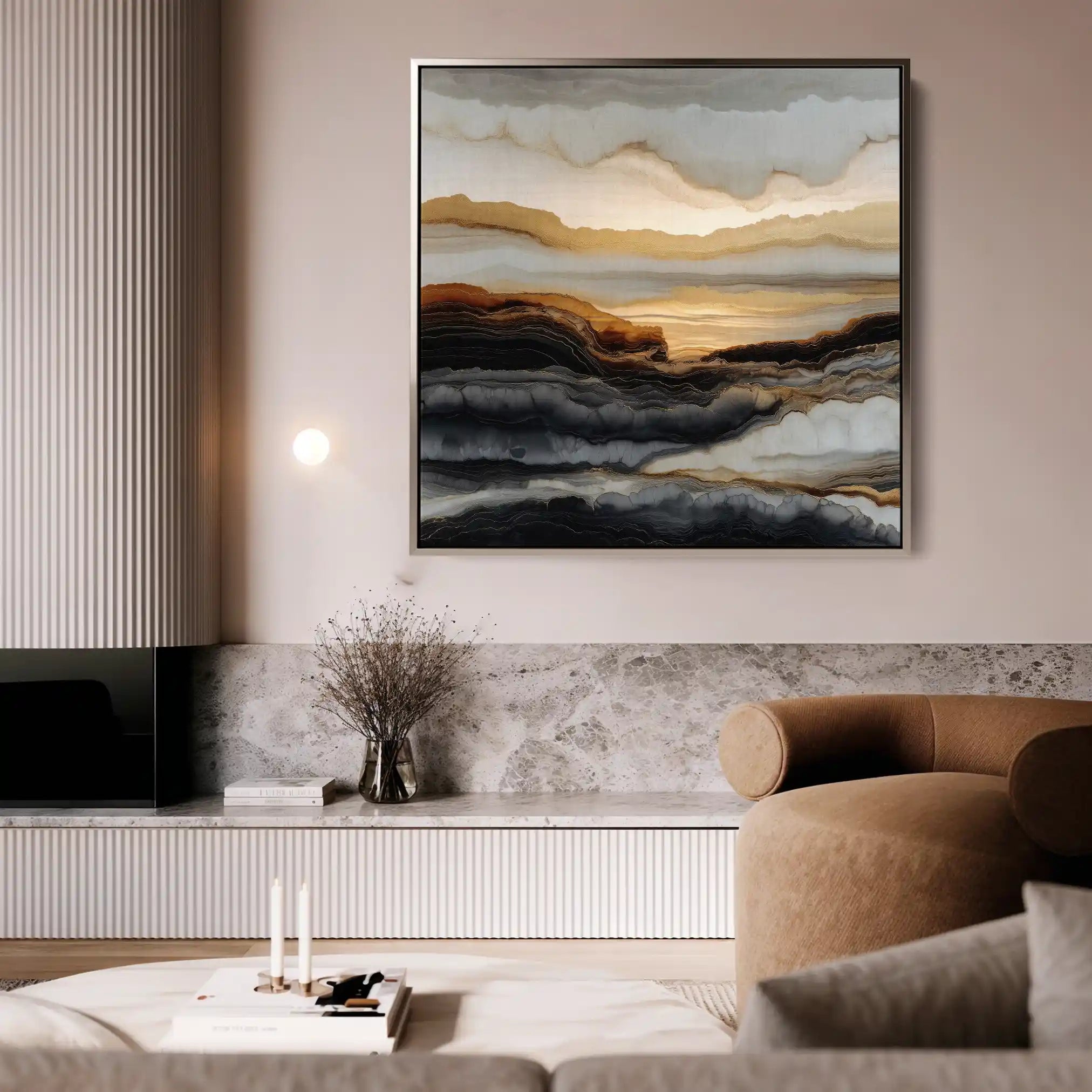 Abstract 1138 Canvas Art 60 x 60 cm / Black
