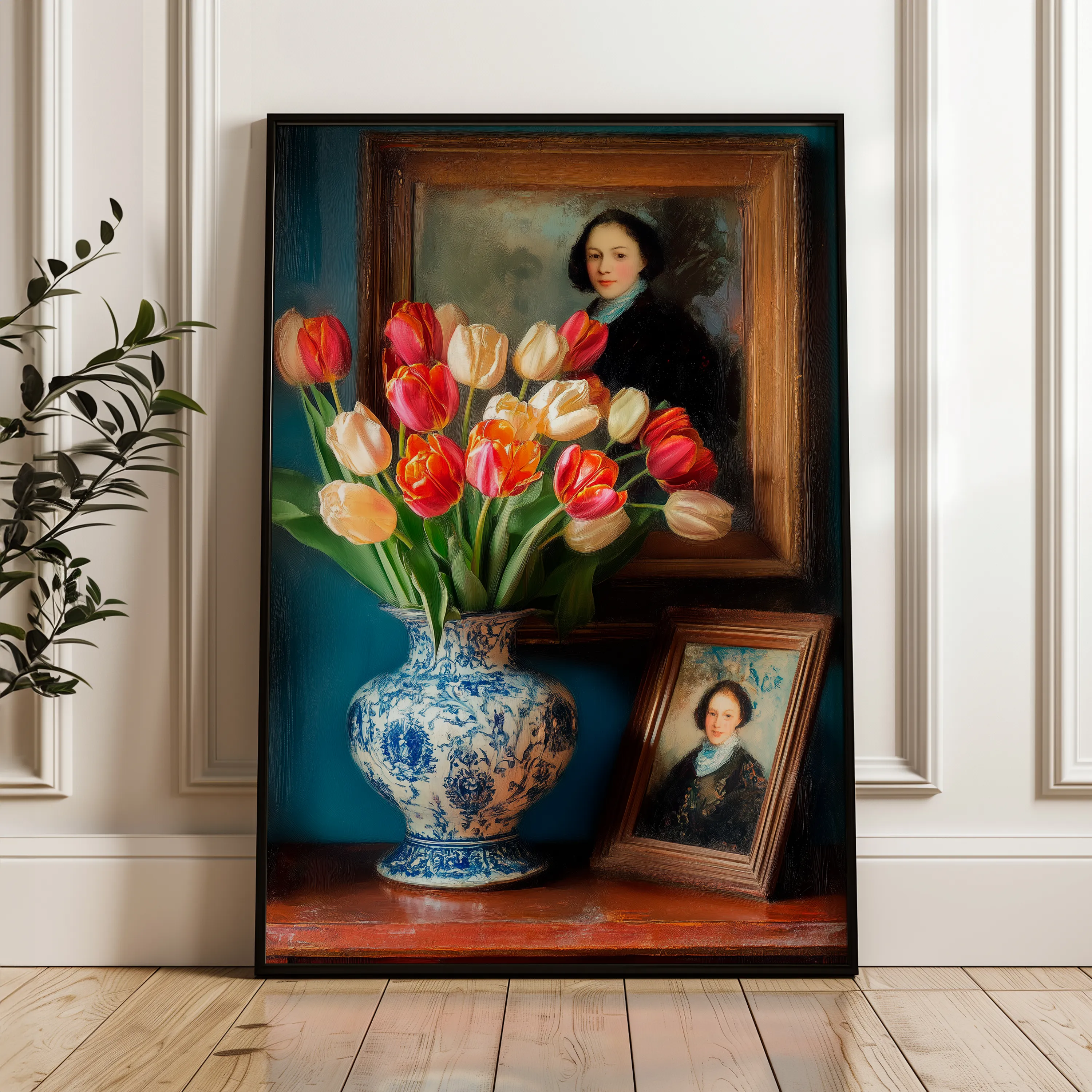 Floral 1138 Canvas Art 60 x 40 cm / Black