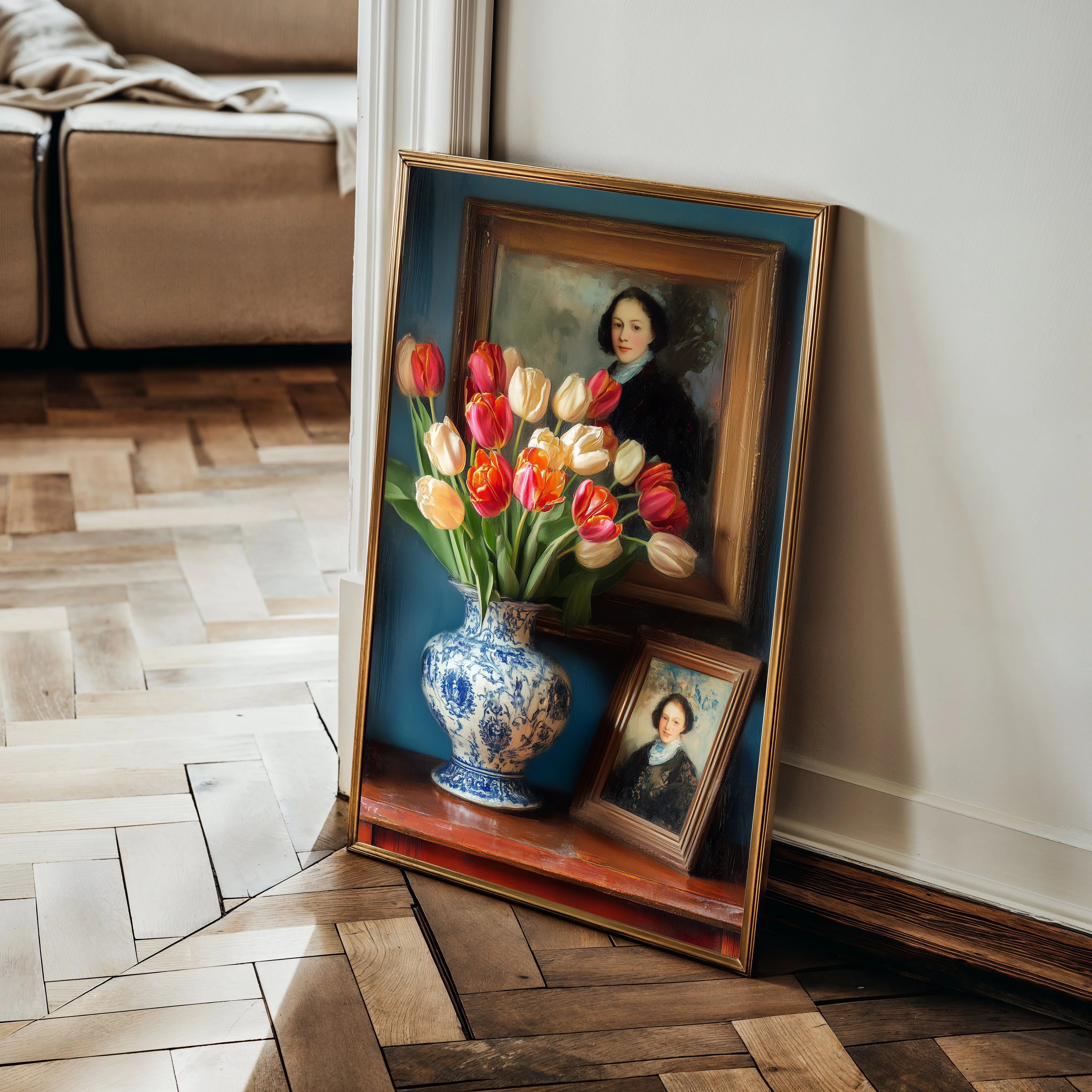 Floral 1138 Canvas Art 60 x 40 cm / Black