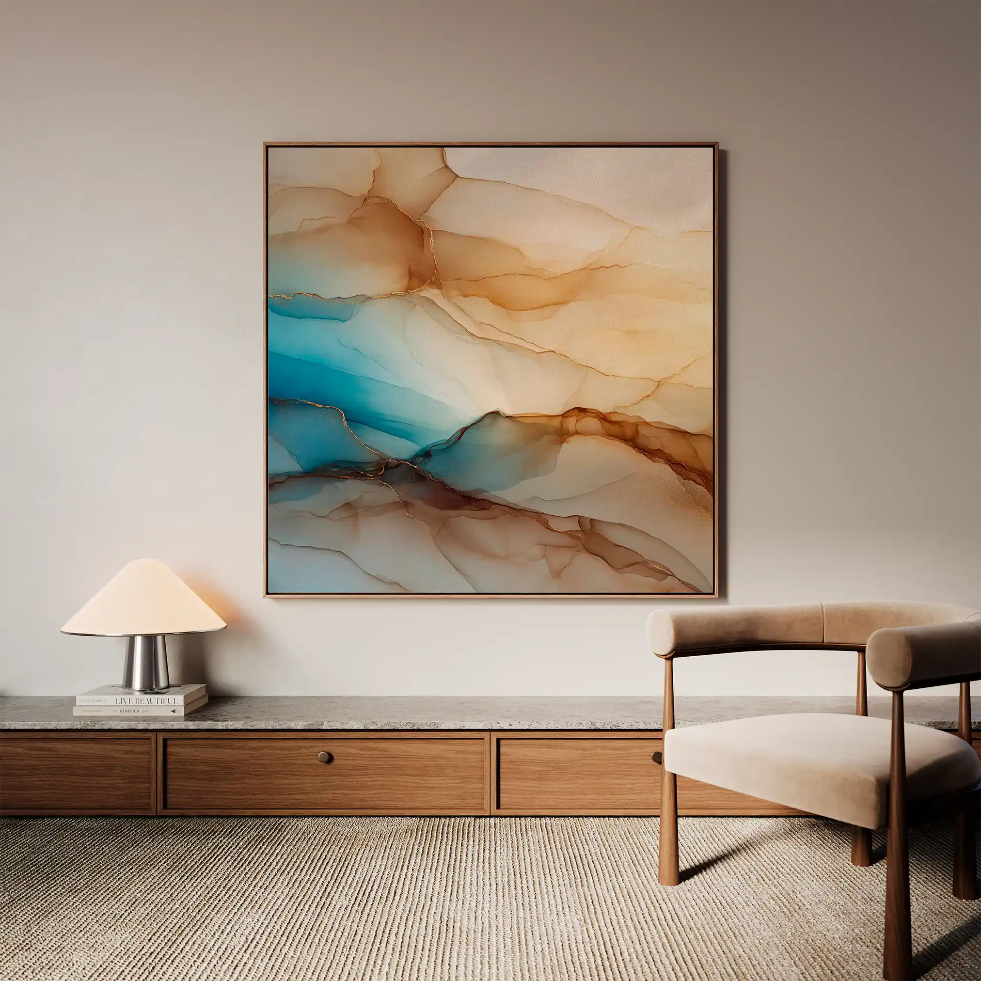 Abstract 1139 Canvas Art 60 x 60 cm / Black
