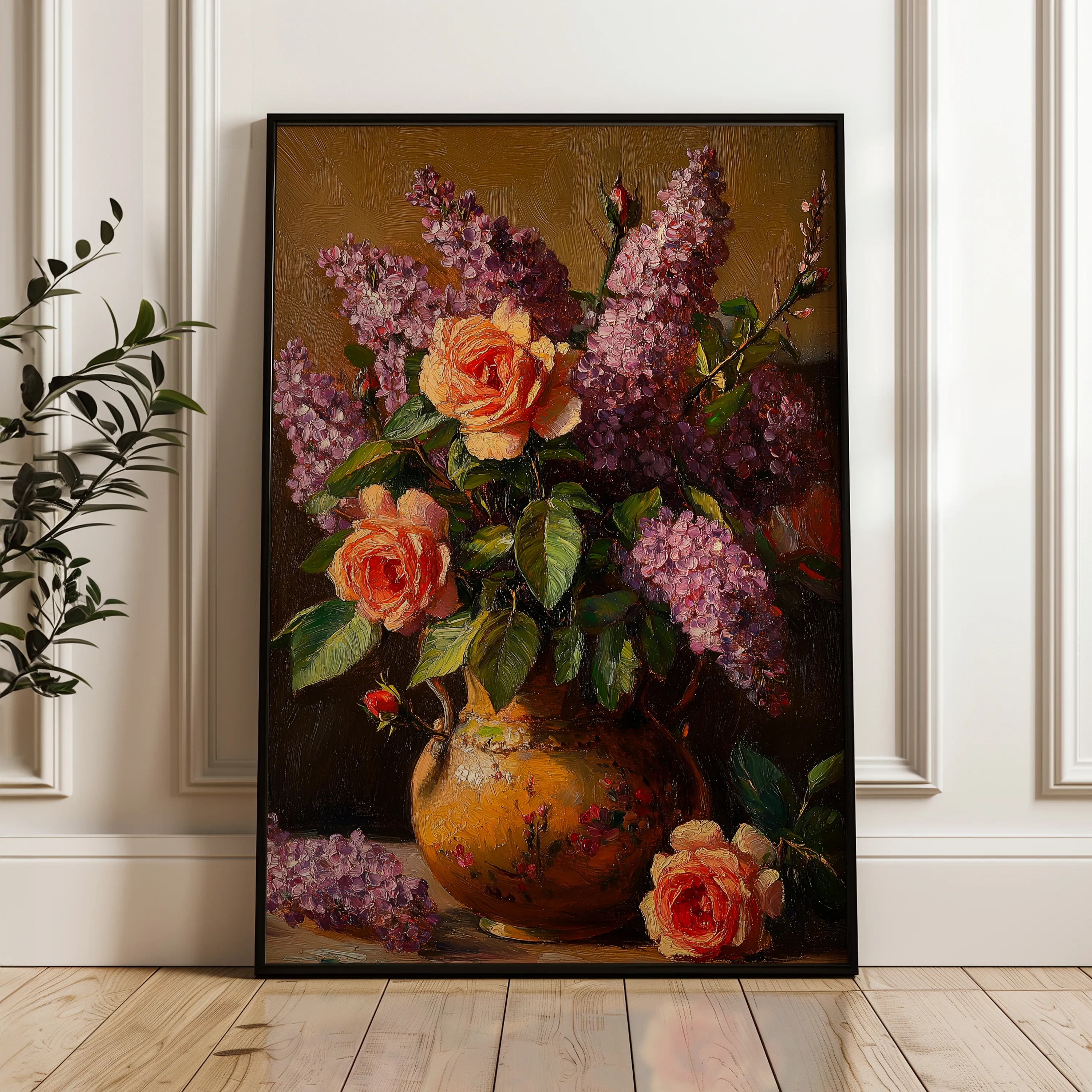Floral 1139 Canvas Art 60 x 40 cm / Black