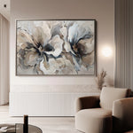 Floral 114 Canvas Art 60 x 40 cm / Black