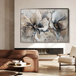 Floral 114 Canvas Art 60 x 40 cm / Black
