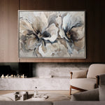 Floral 114 Canvas Art 60 x 40 cm / Black