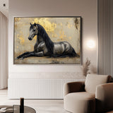 Horses 114 Canvas Art 60 x 40 cm / Black