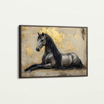 Horses 114 Canvas Art 60 x 40 cm / Black
