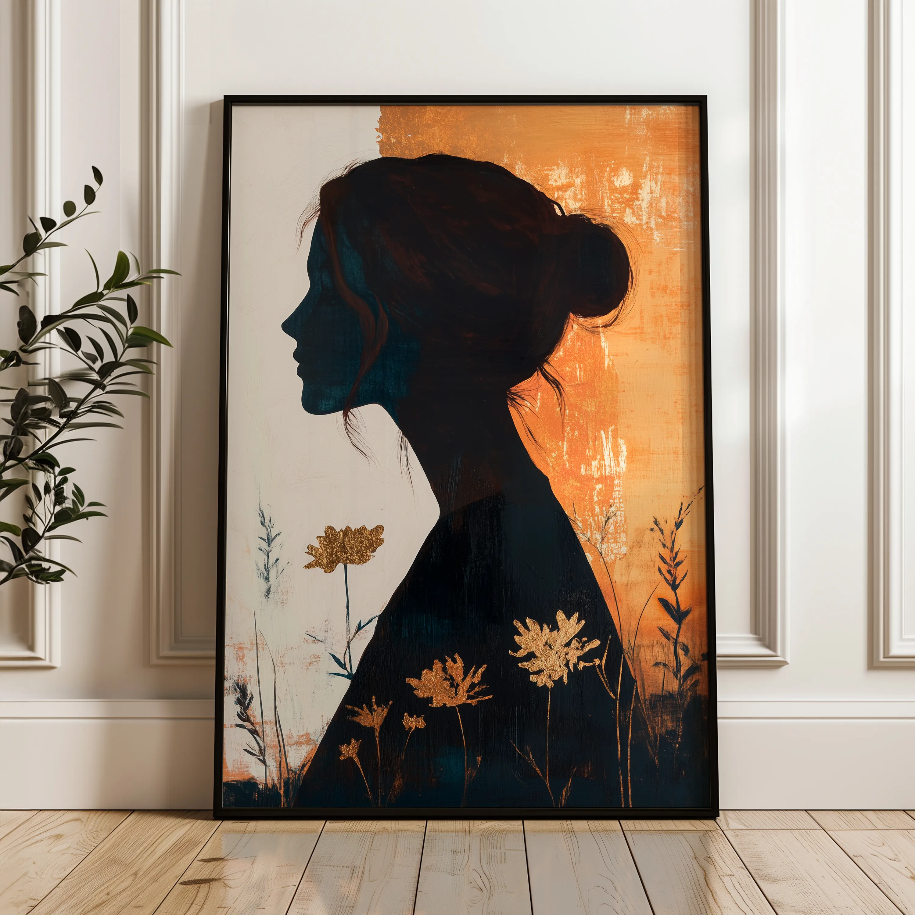 Portrait 114 Canvas Art 60 x 40 cm / Black