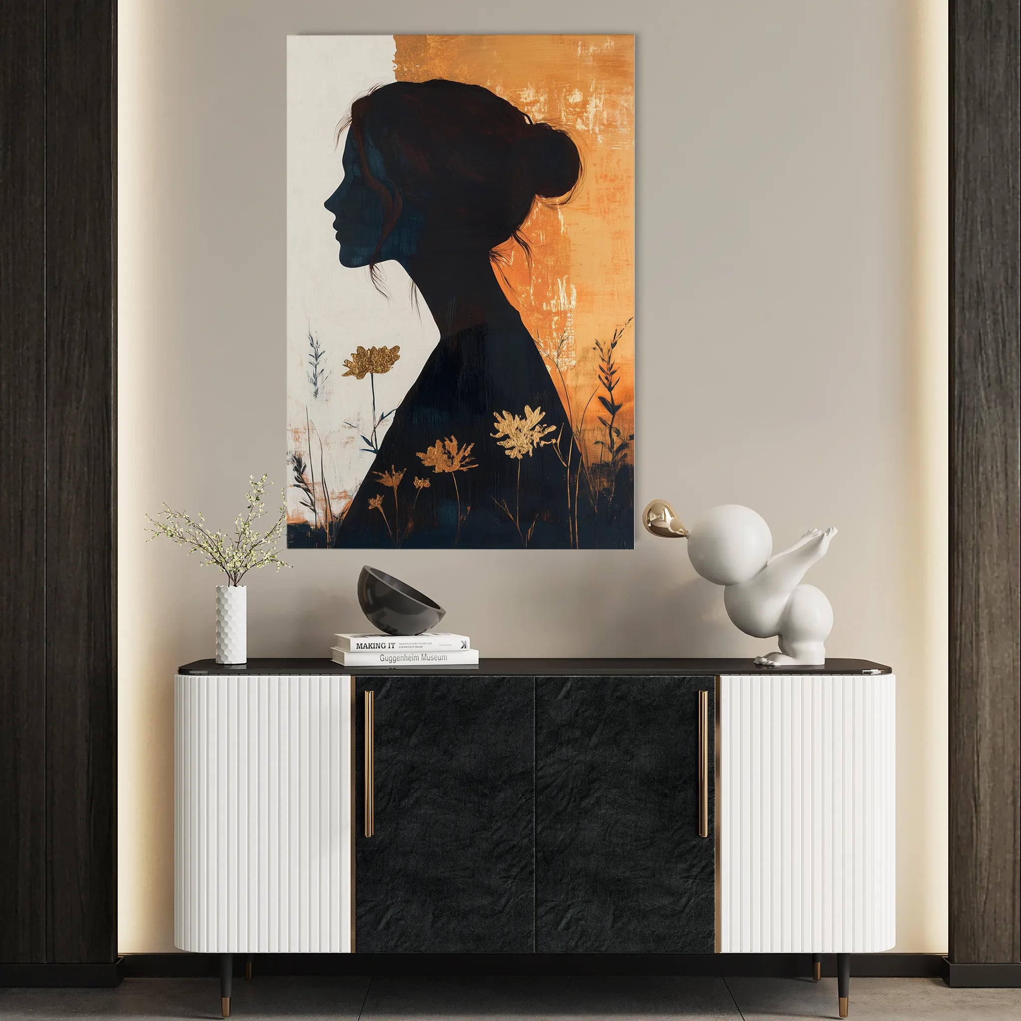 Portrait 114 Canvas Art 60 x 40 cm / Black