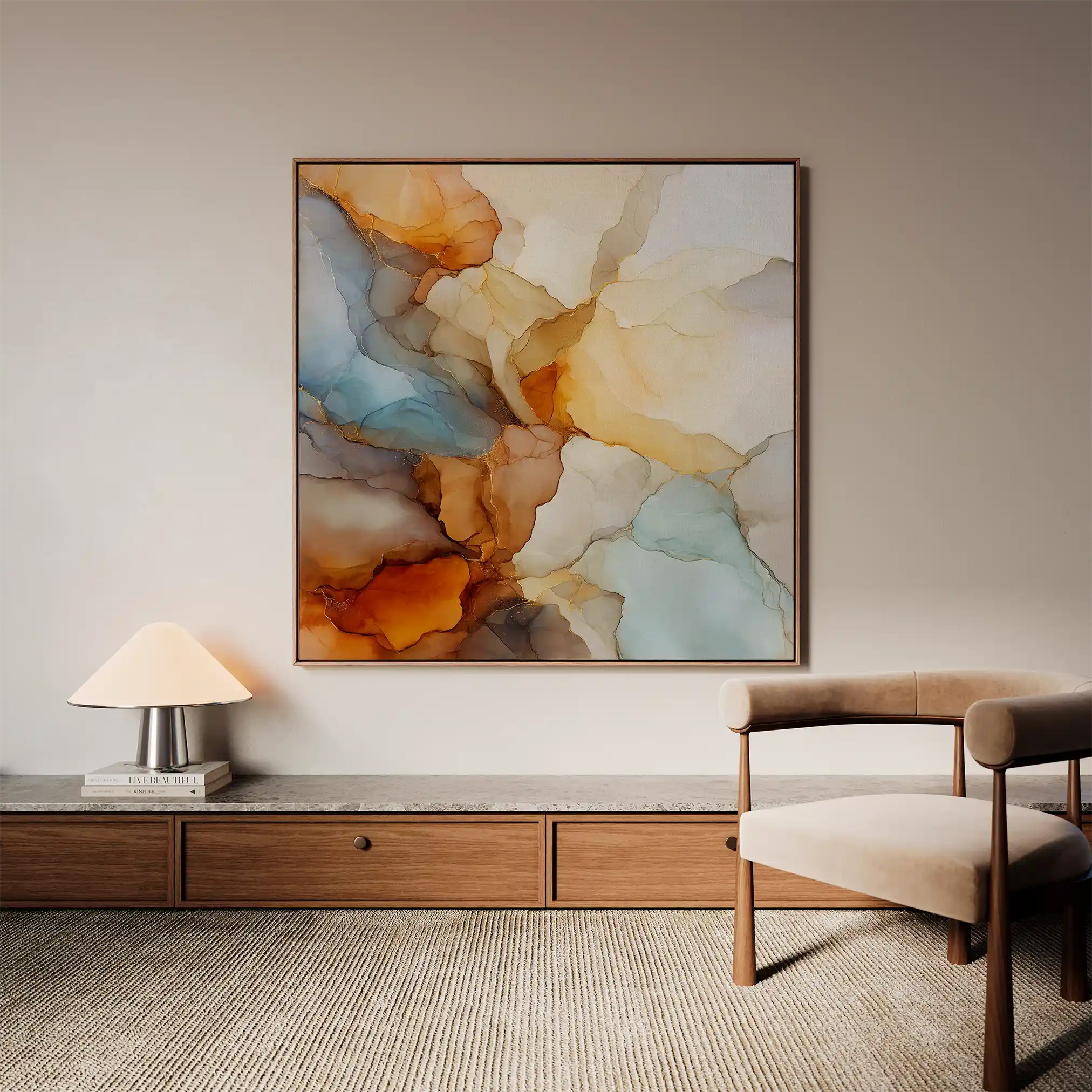 Abstract 1140 Canvas Art 60 x 60 cm / Black