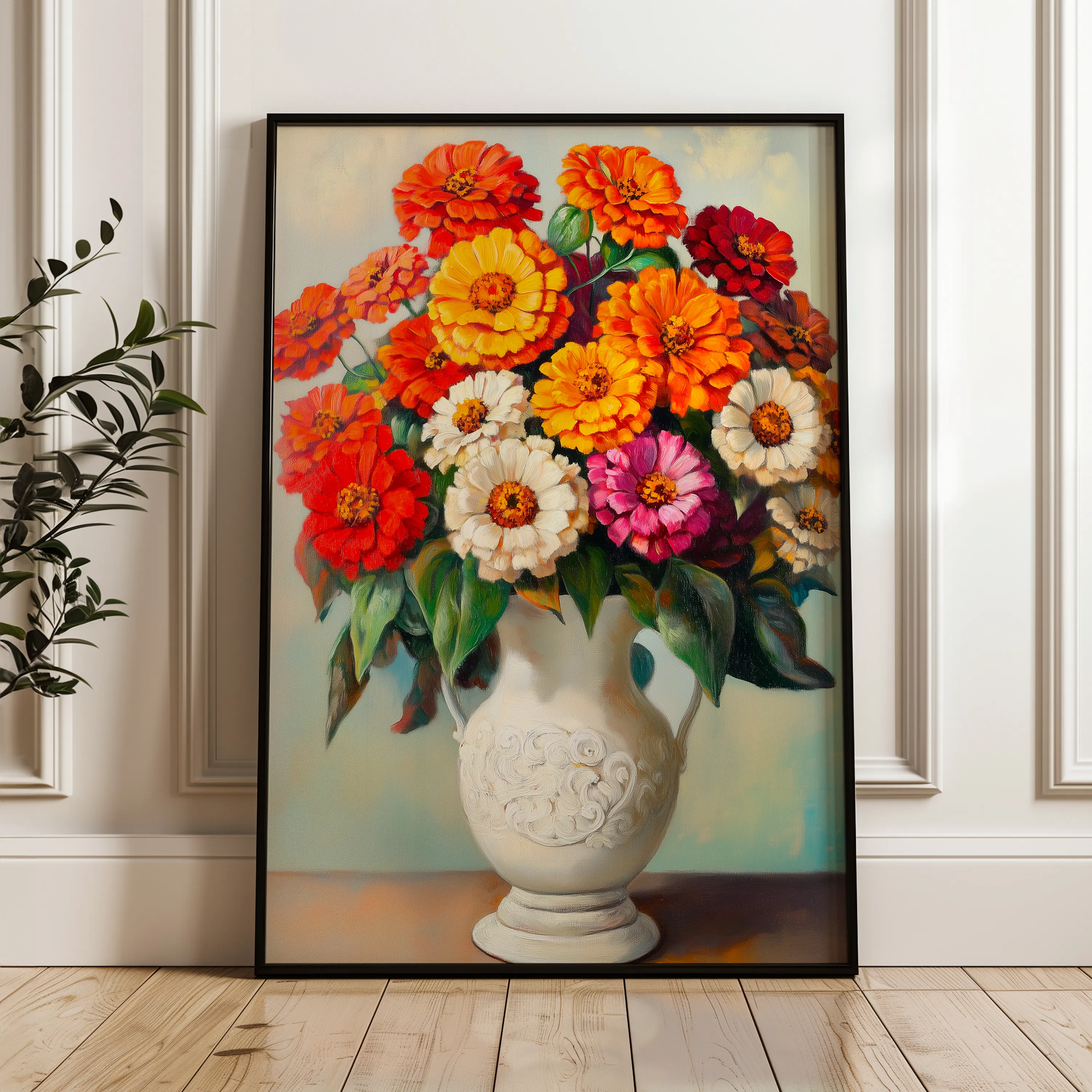 Floral 1141 Canvas Art 60 x 40 cm / Black