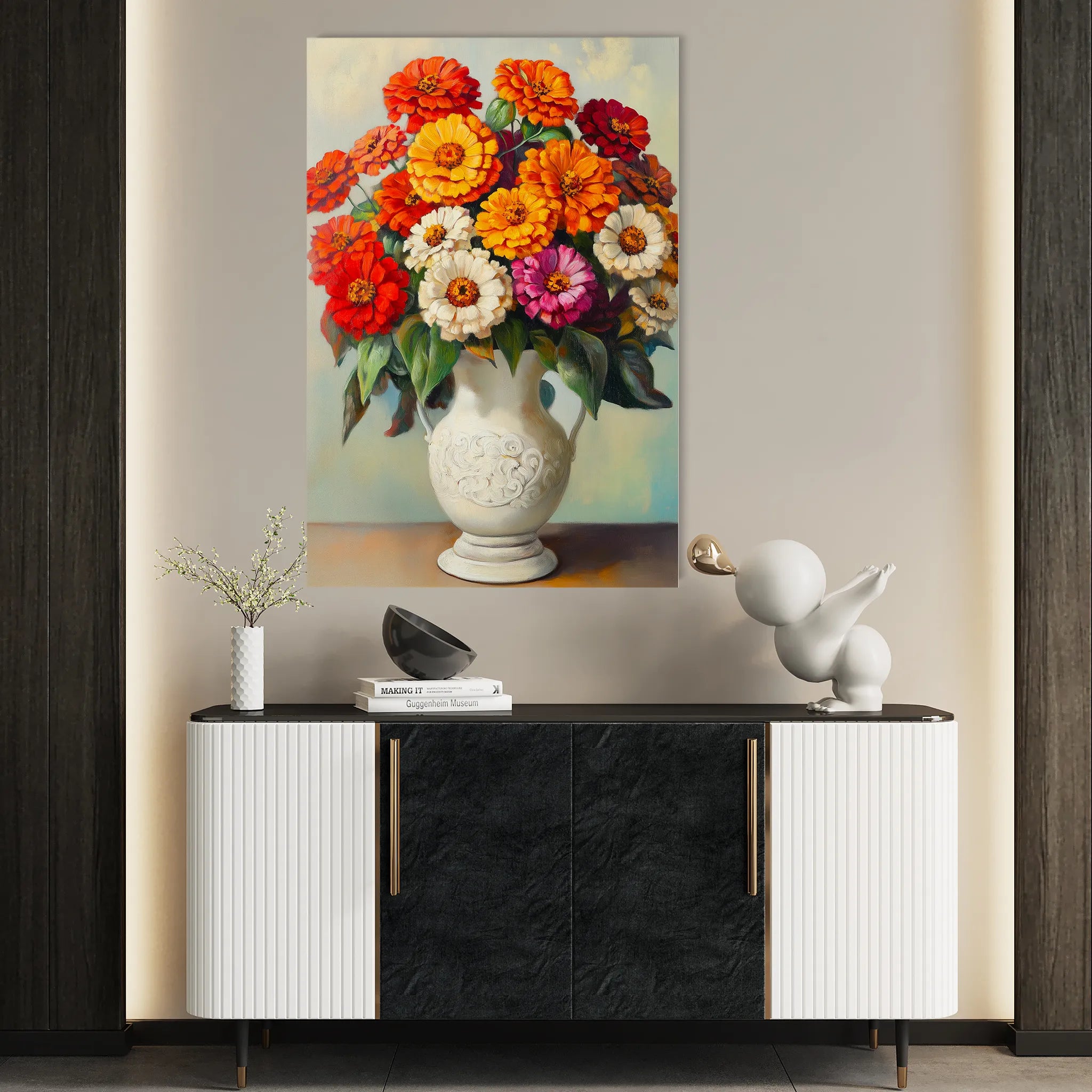 Floral 1141 Canvas Art 60 x 40 cm / Black