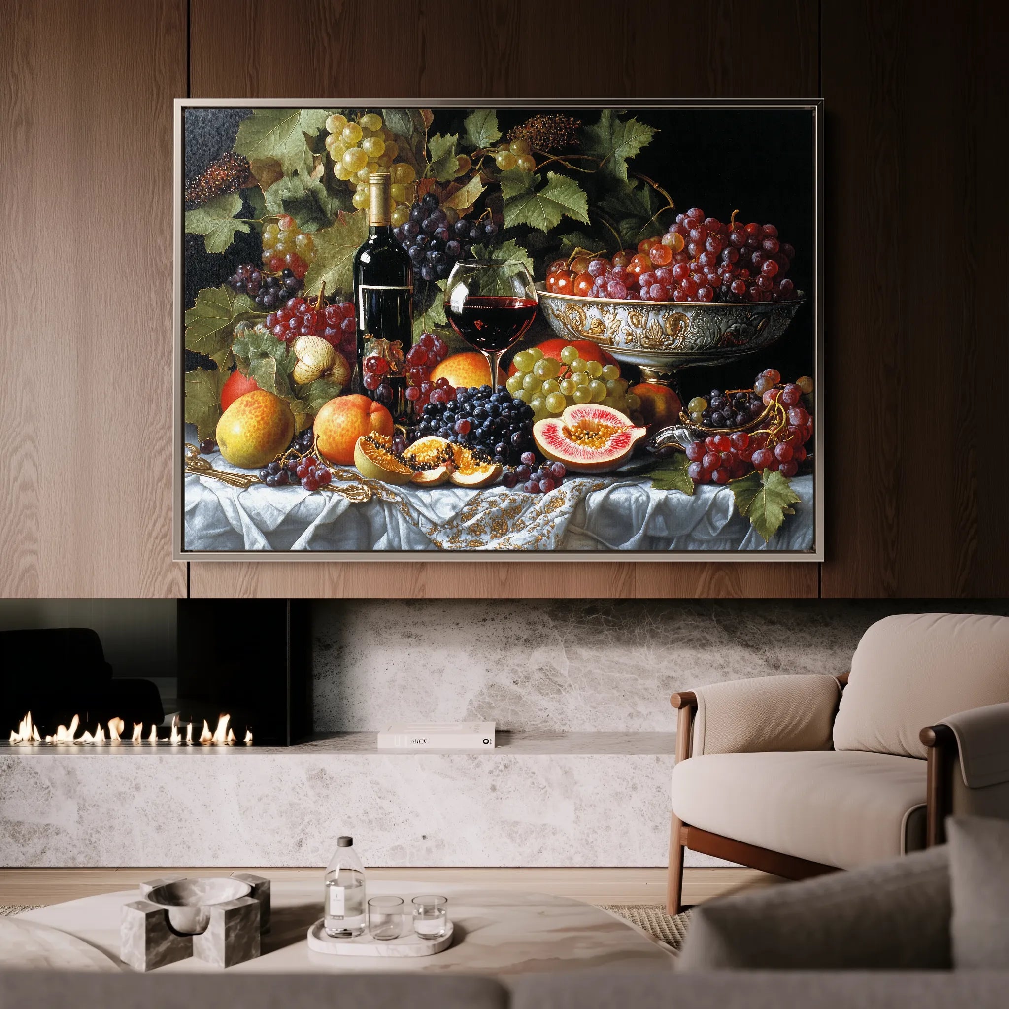 Floral 1142 Canvas Art 60 x 40 cm / Black