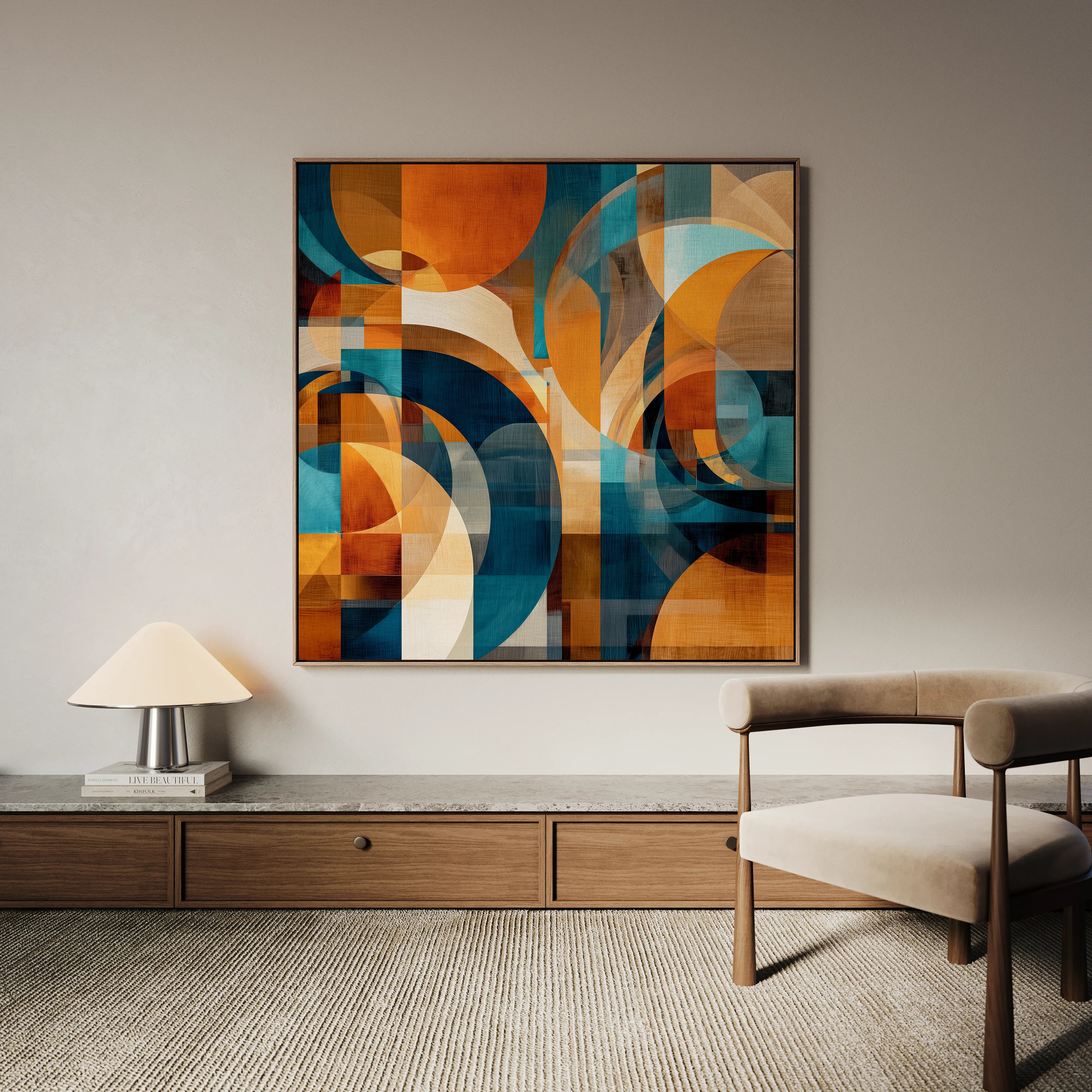 Abstract 1144 Canvas Art 60 x 60 cm / Black