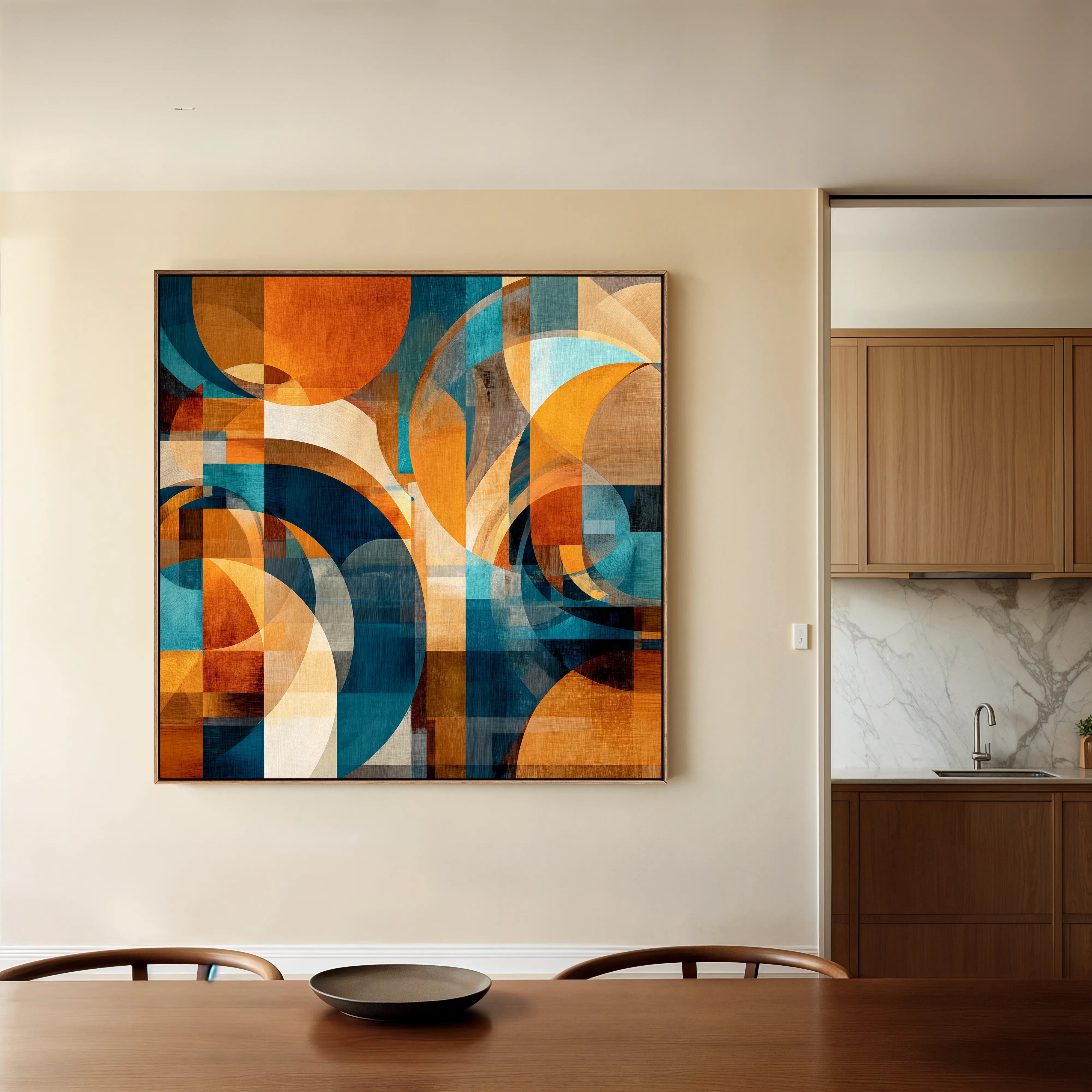 Abstract 1144 Canvas Art 60 x 60 cm / Black
