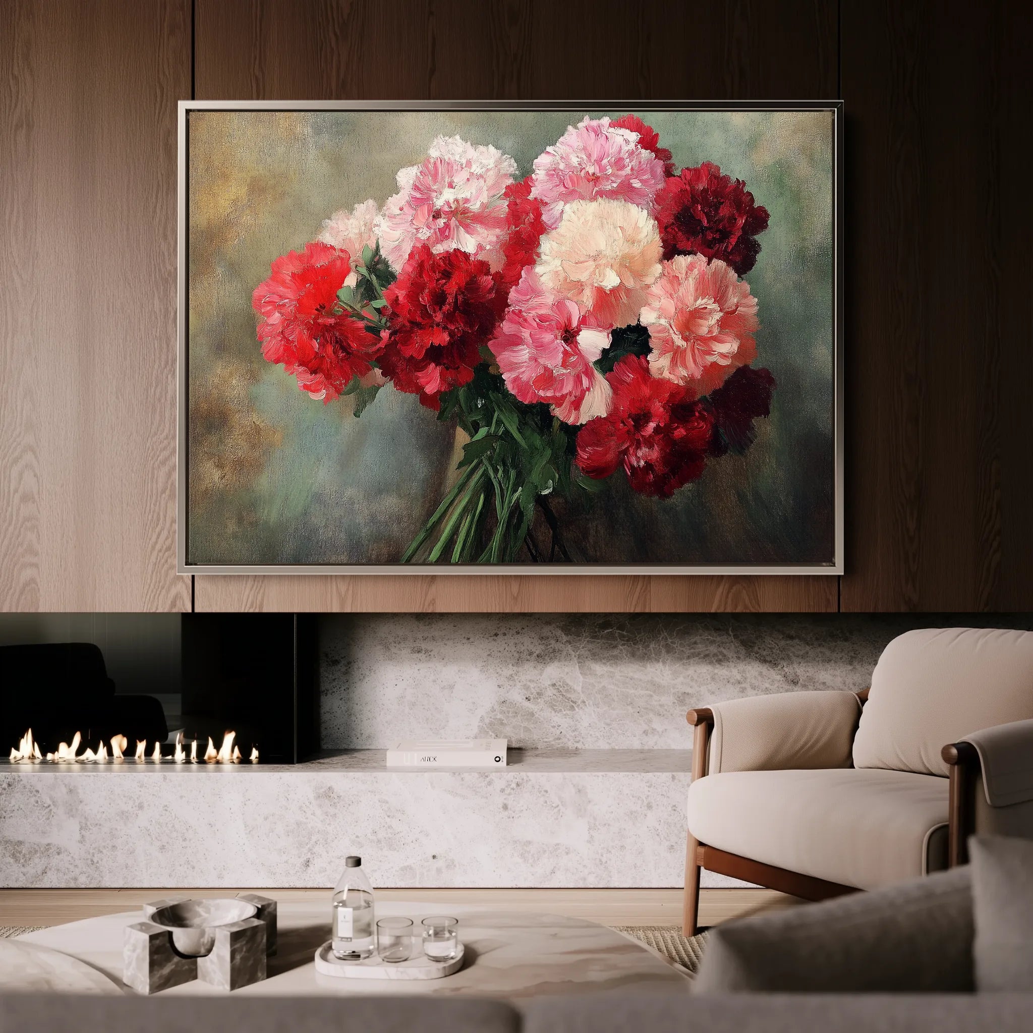 Floral 1145 Canvas Art 60 x 40 cm / Black