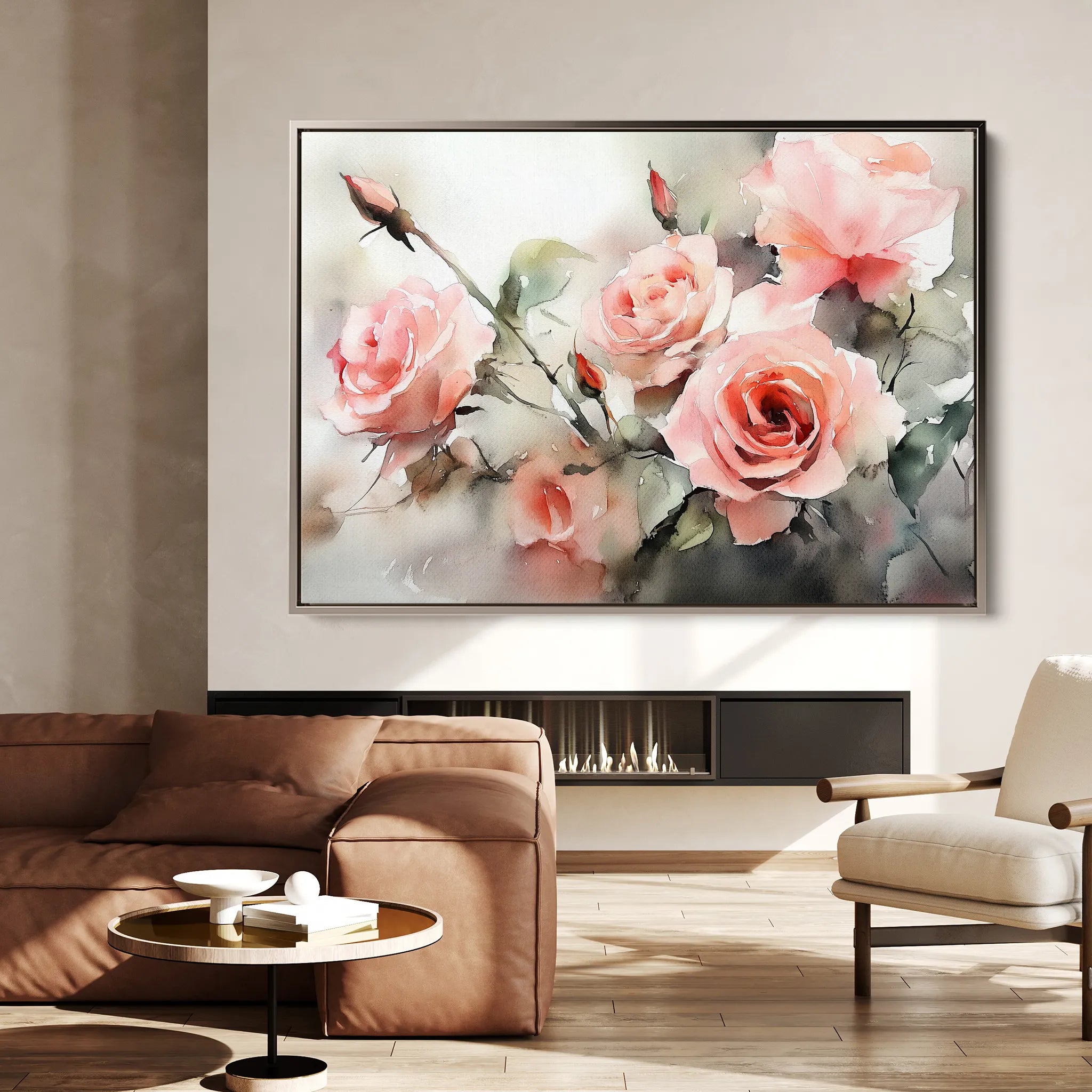 Floral 1146 Canvas Art 60 x 40 cm / Black