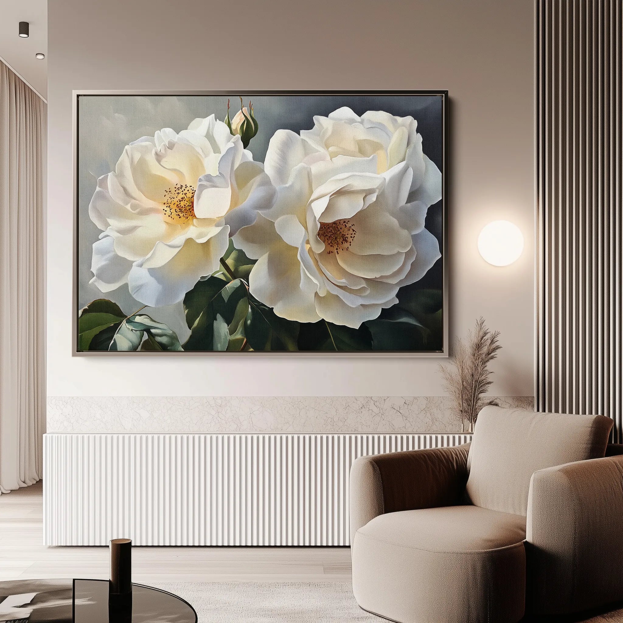 Floral 1147 Canvas Art 60 x 40 cm / Black