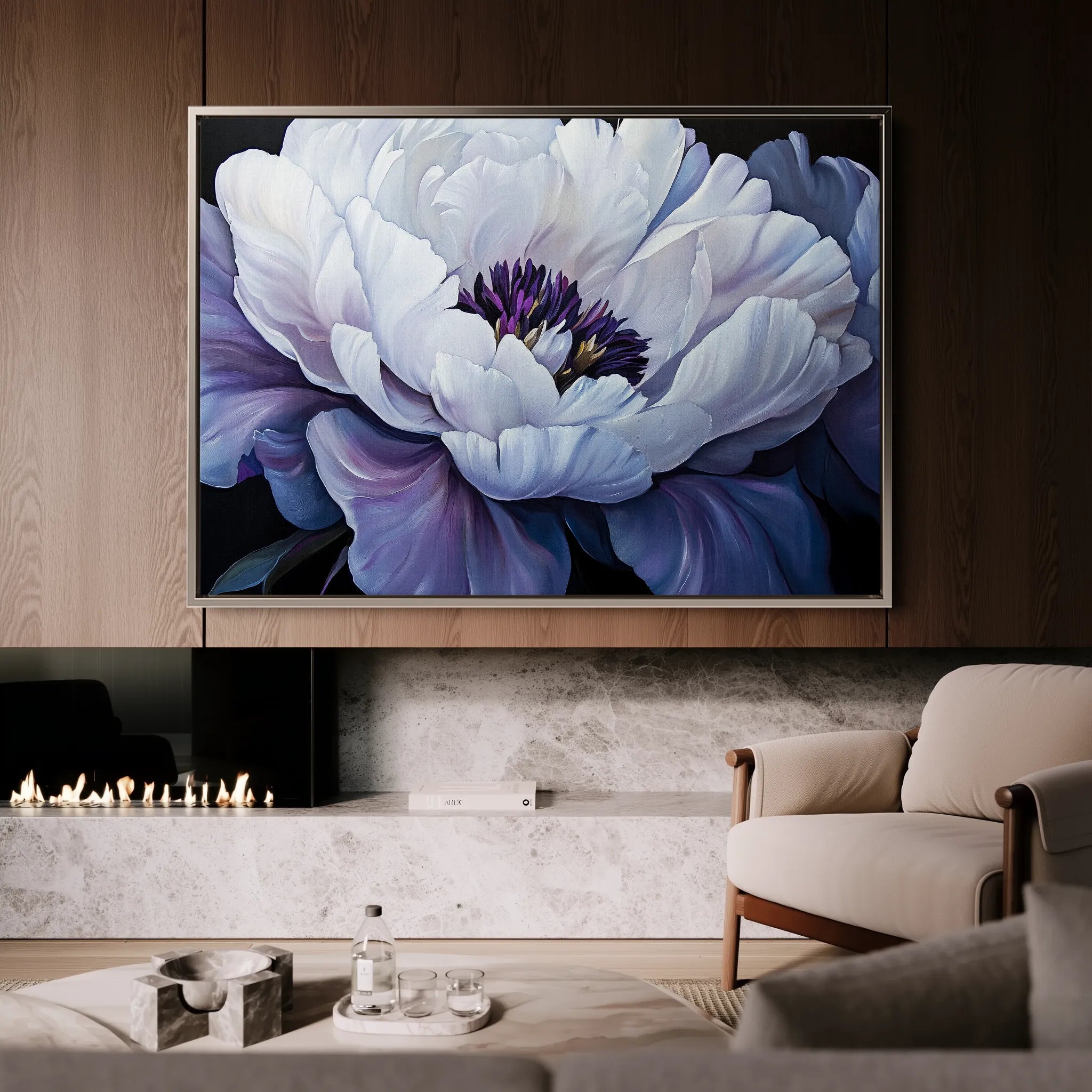 Floral 1148 Canvas Art 60 x 40 cm / Black