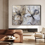 Floral 115 Canvas Art 60 x 40 cm / Black