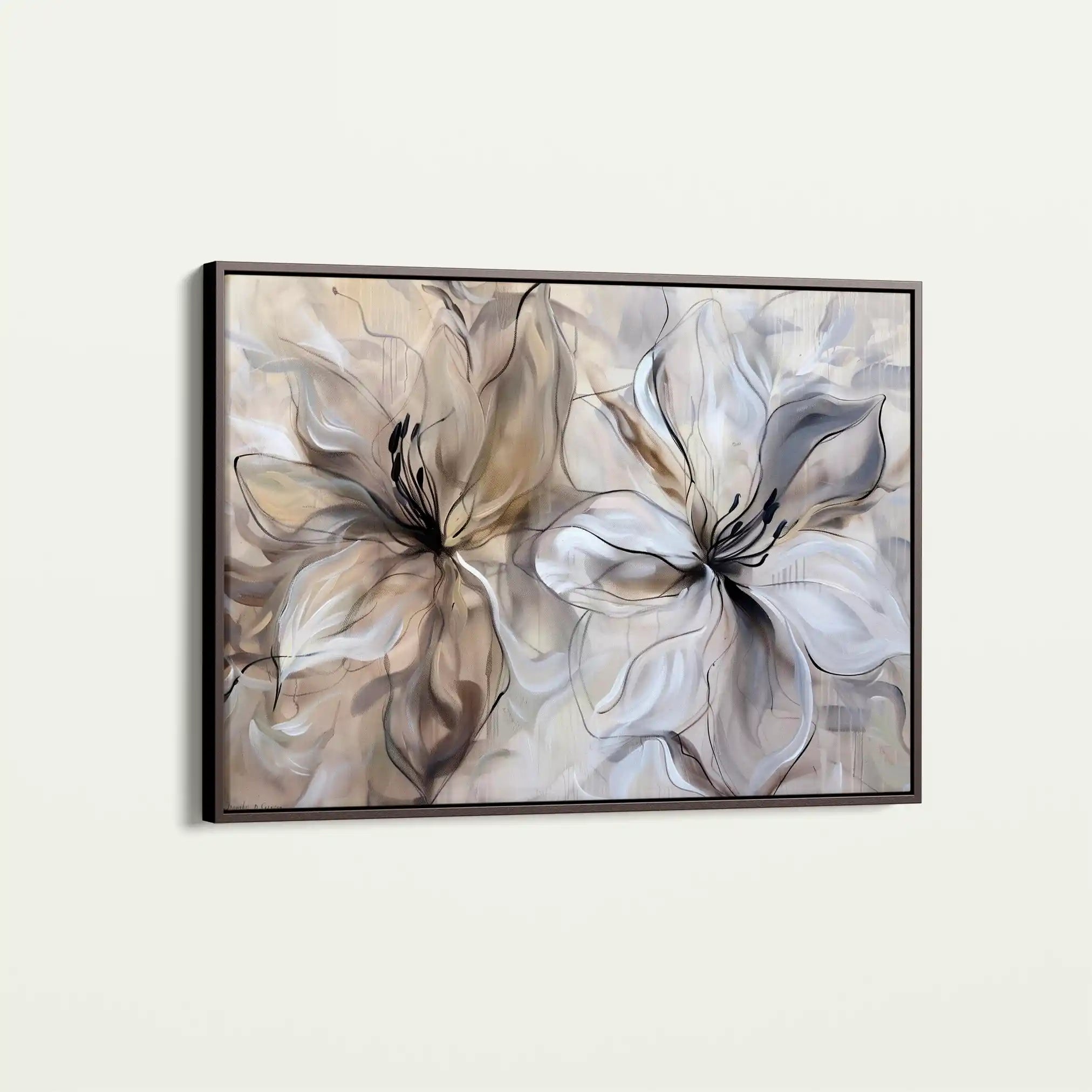 Floral 115 Canvas Art 60 x 40 cm / Black