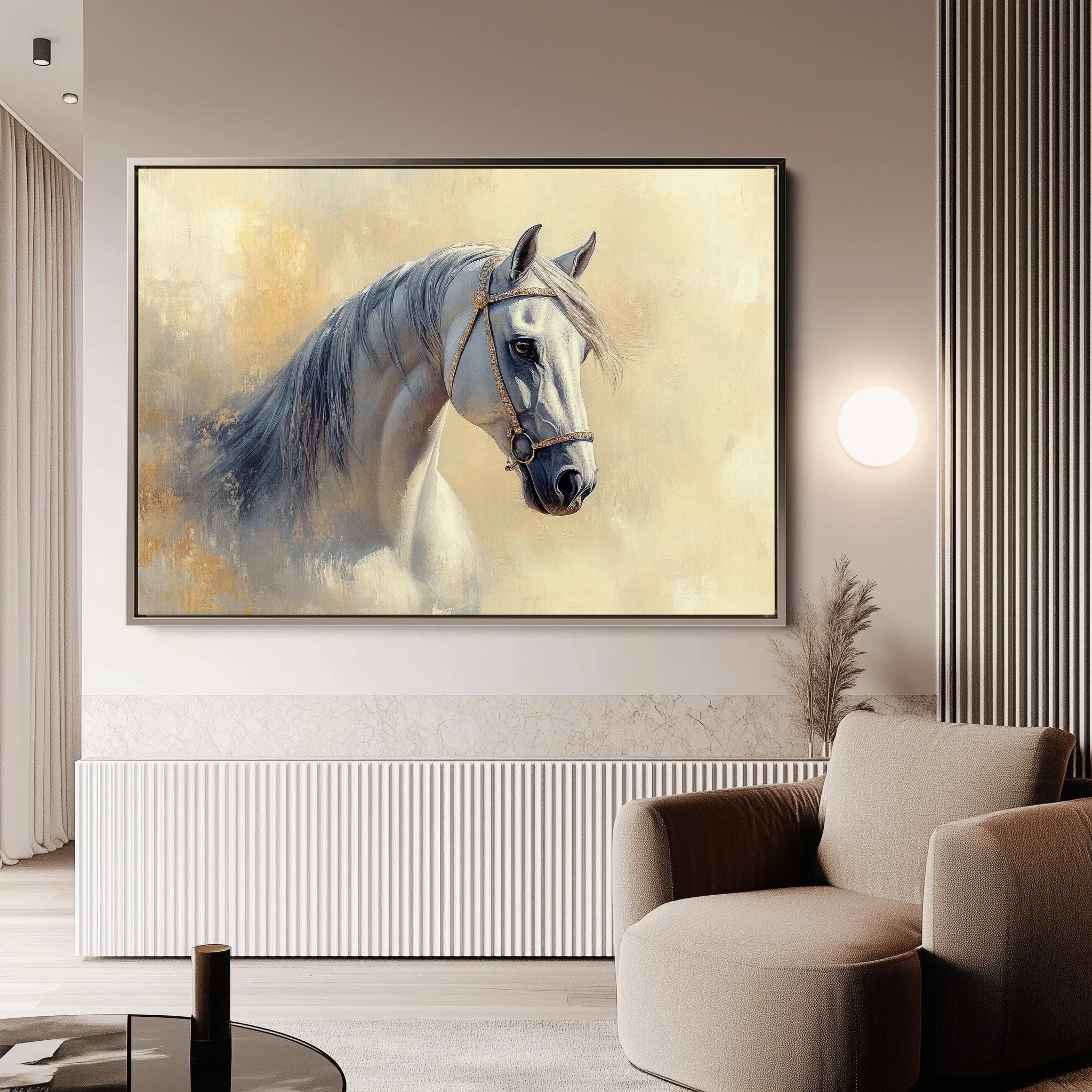 Horses 115 Canvas Art 60 x 40 cm / Black