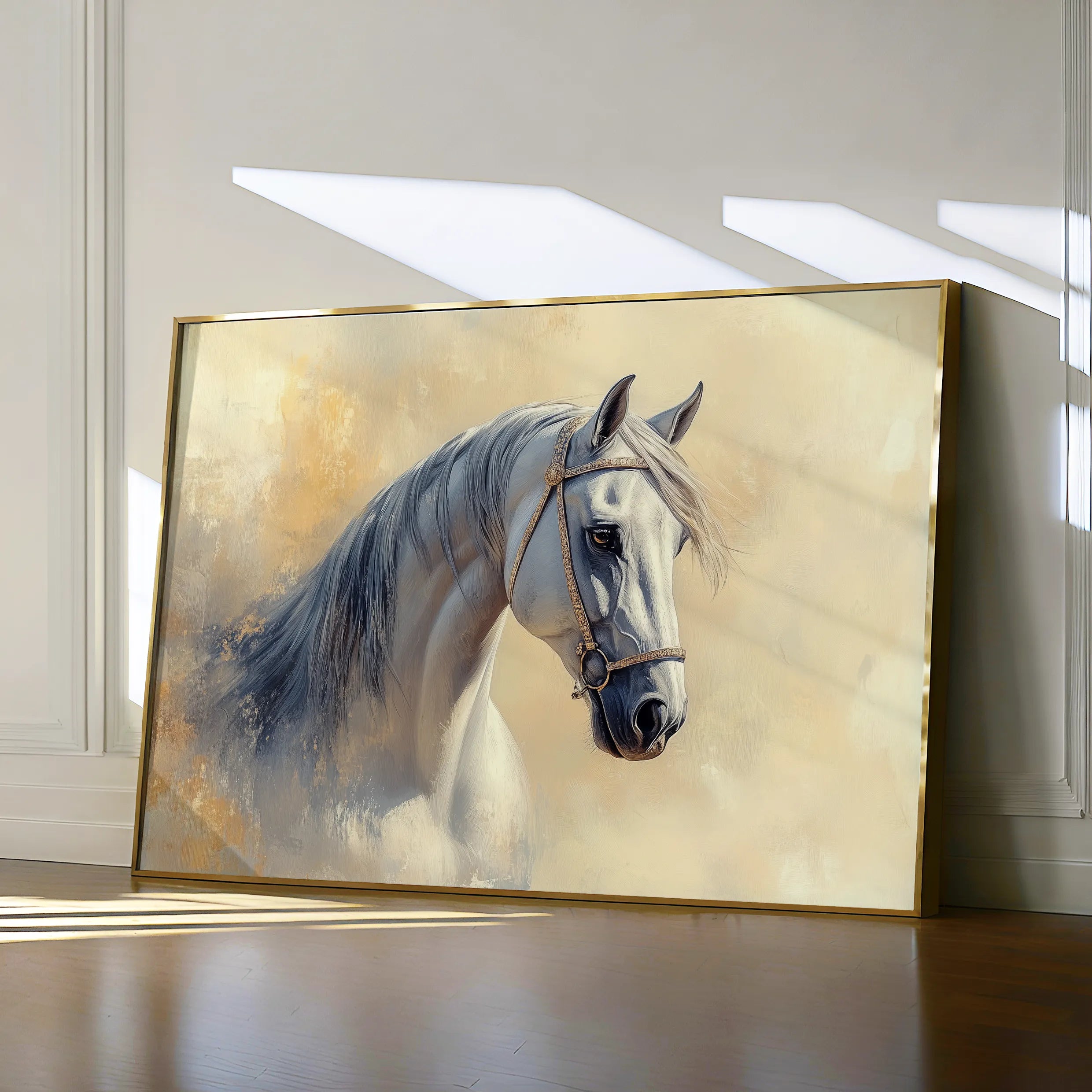 Horses 115 Canvas Art 60 x 40 cm / Black