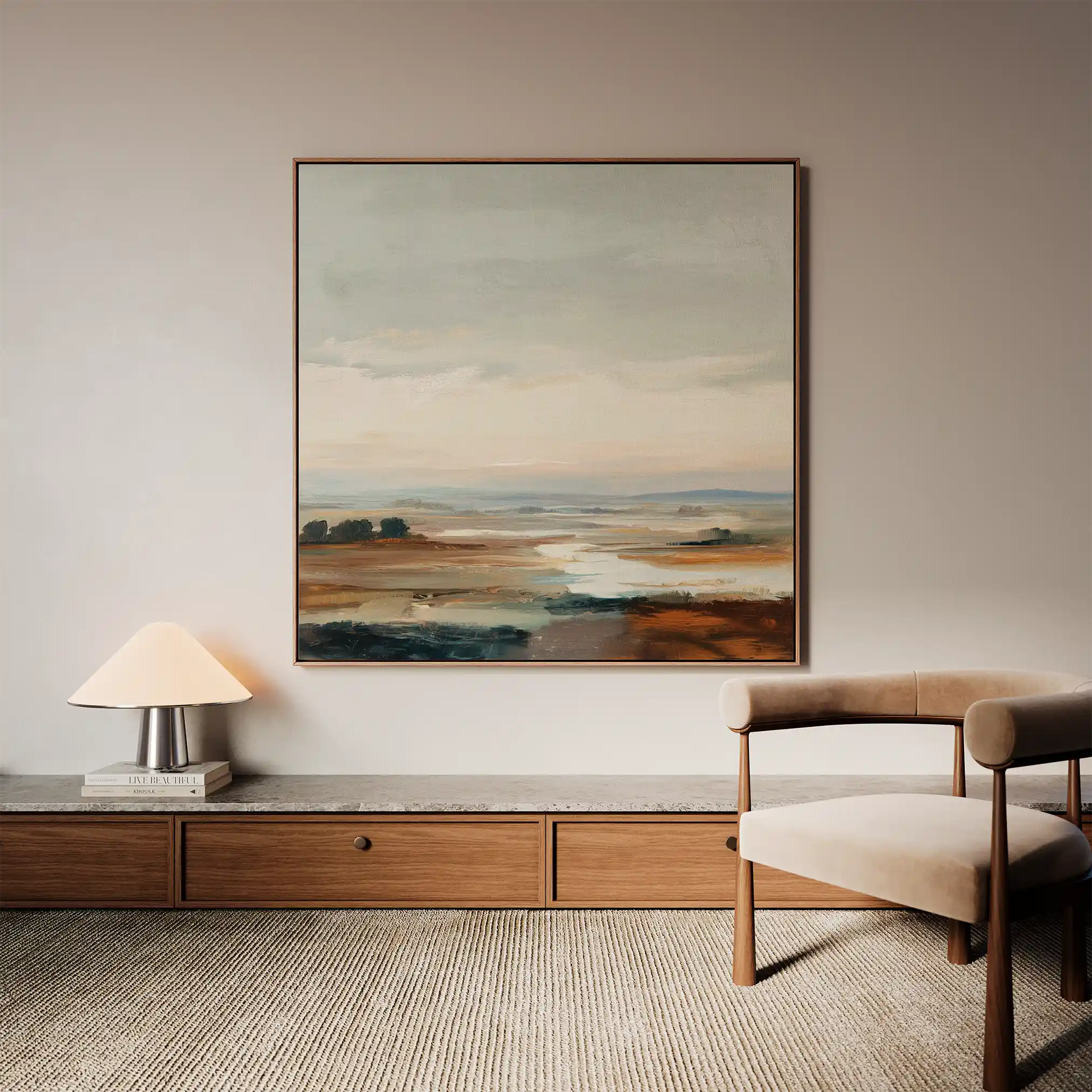 Abstract 1150 Canvas Art 60 x 60 cm / Black