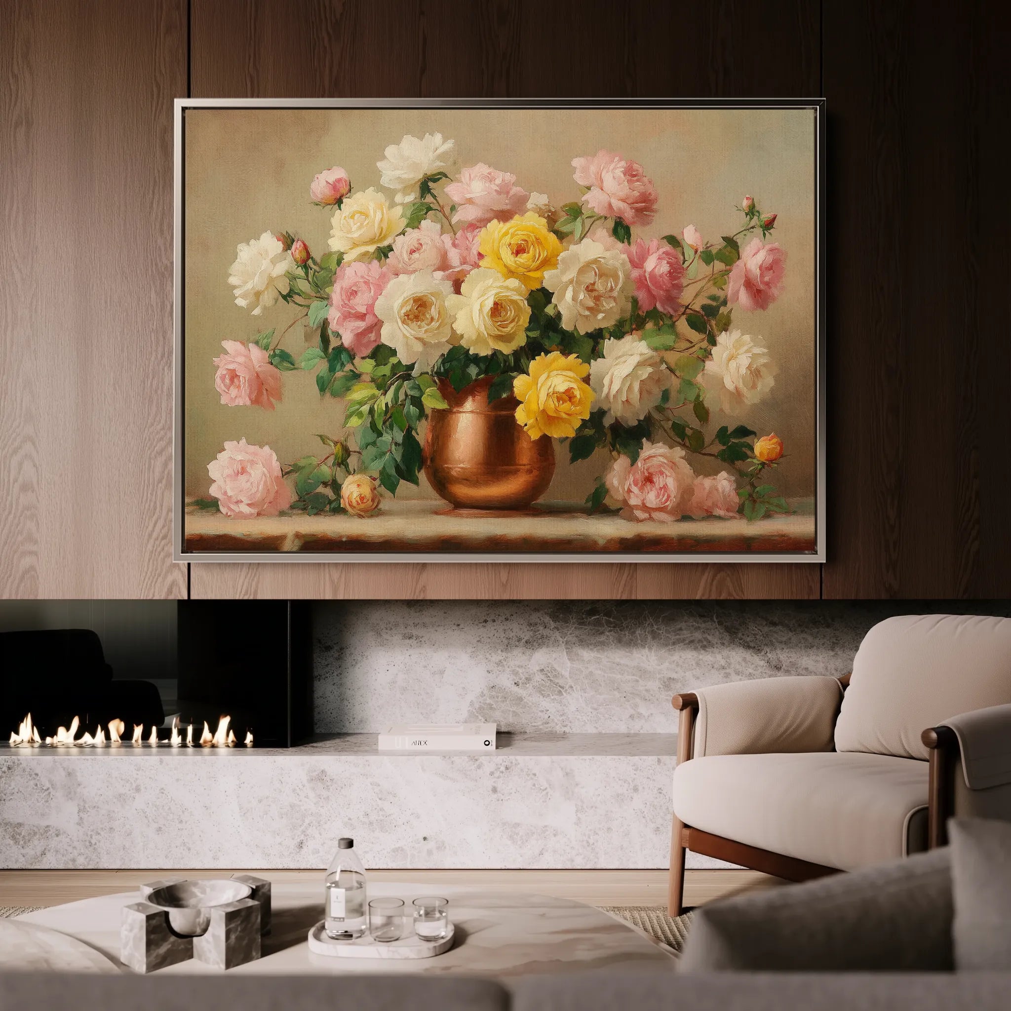 Floral 1150 Canvas Art 60 x 40 cm / Black