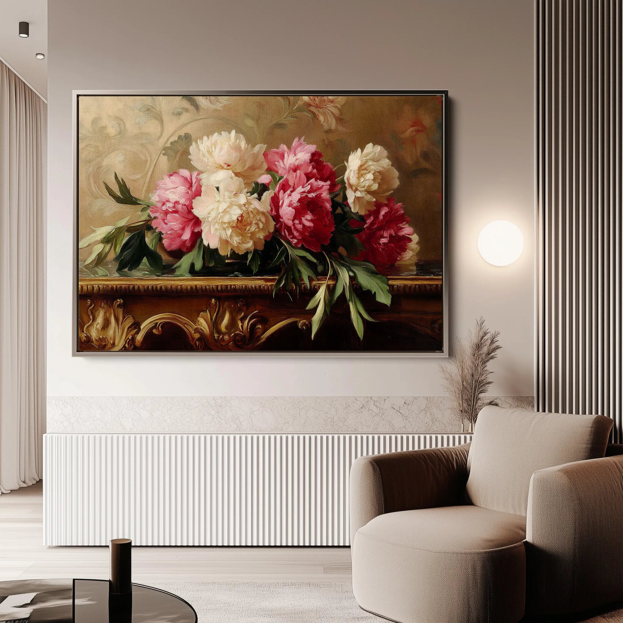 Floral 1152 Canvas Art 60 x 40 cm / Black