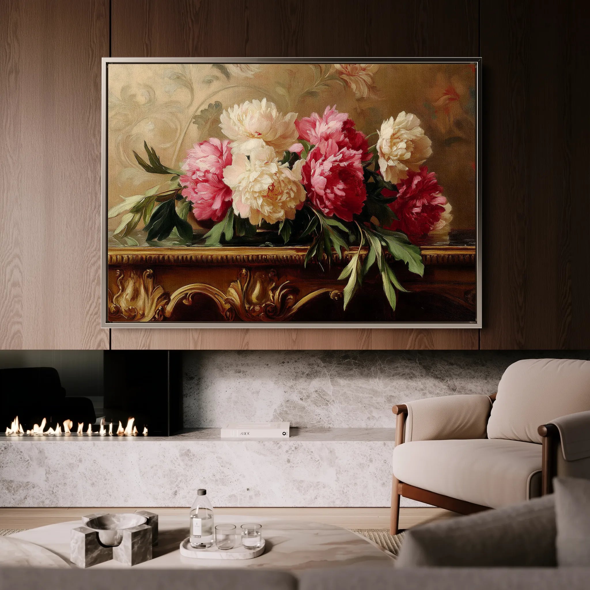 Floral 1152 Canvas Art 60 x 40 cm / Black