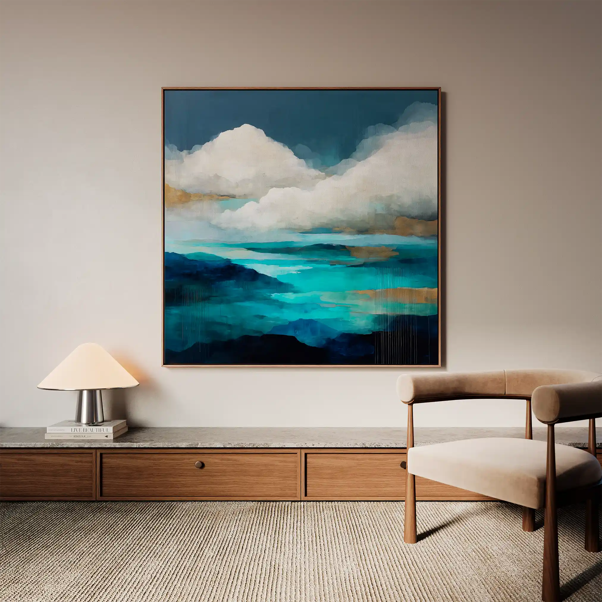 Abstract 1153 Canvas Art 60 x 60 cm / Black