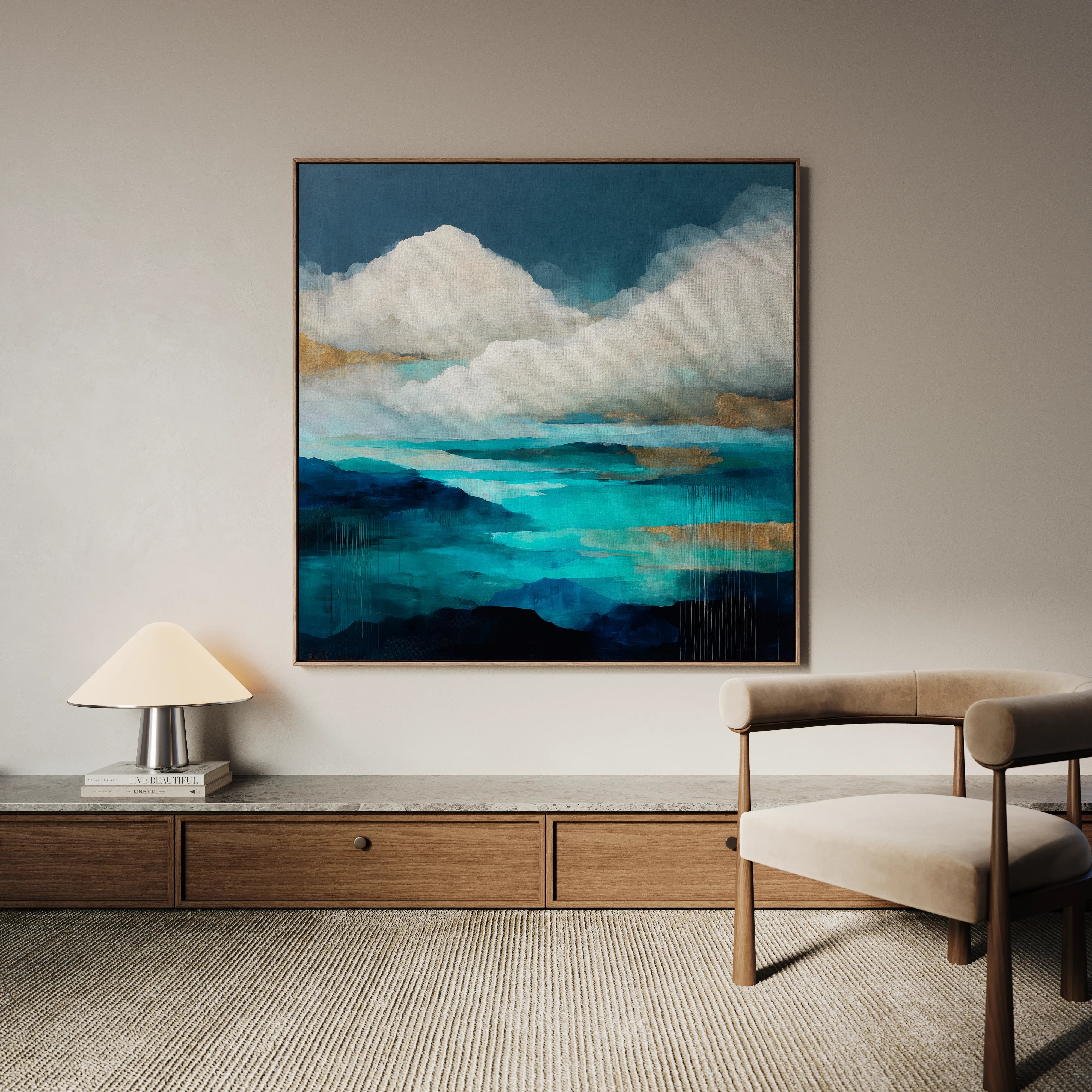 Abstract 1153 Canvas Art 60 x 60 cm / Black