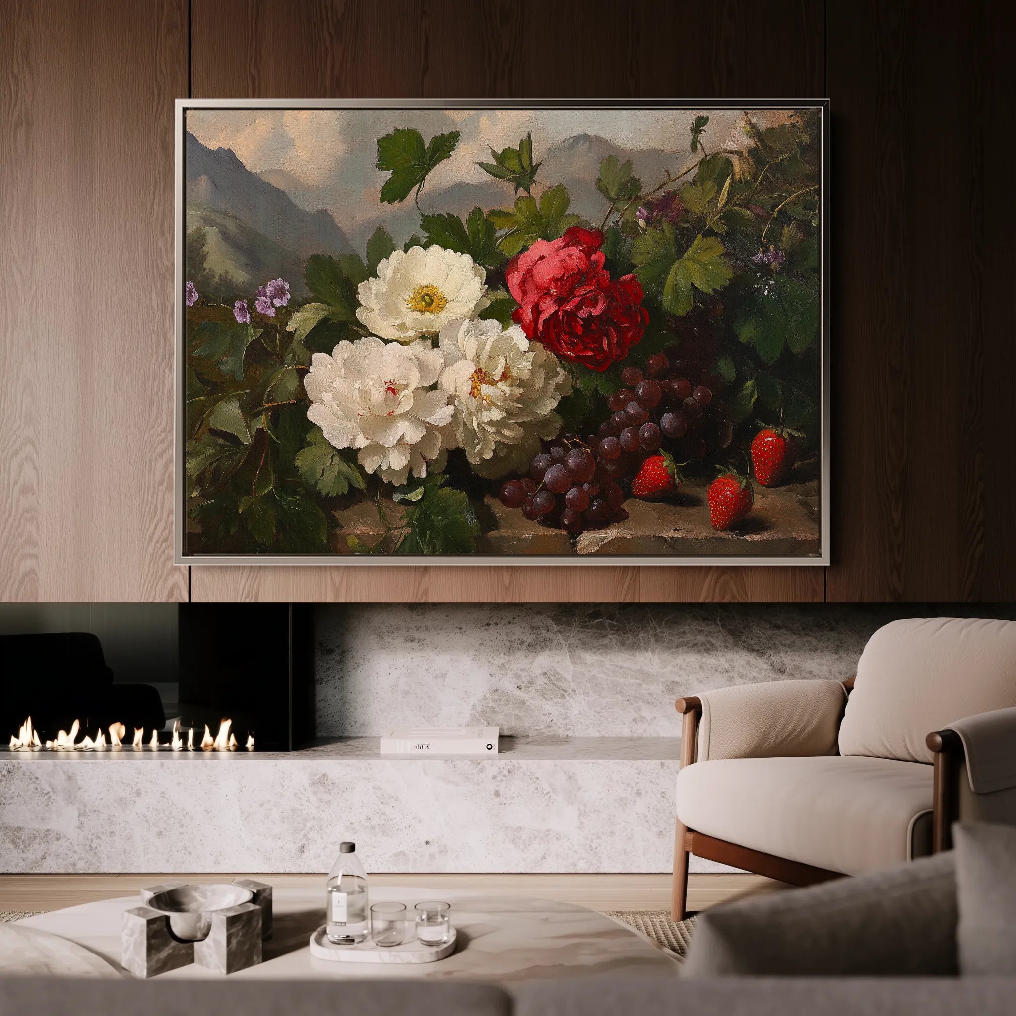 Floral 1156 Canvas Art 60 x 40 cm / Black