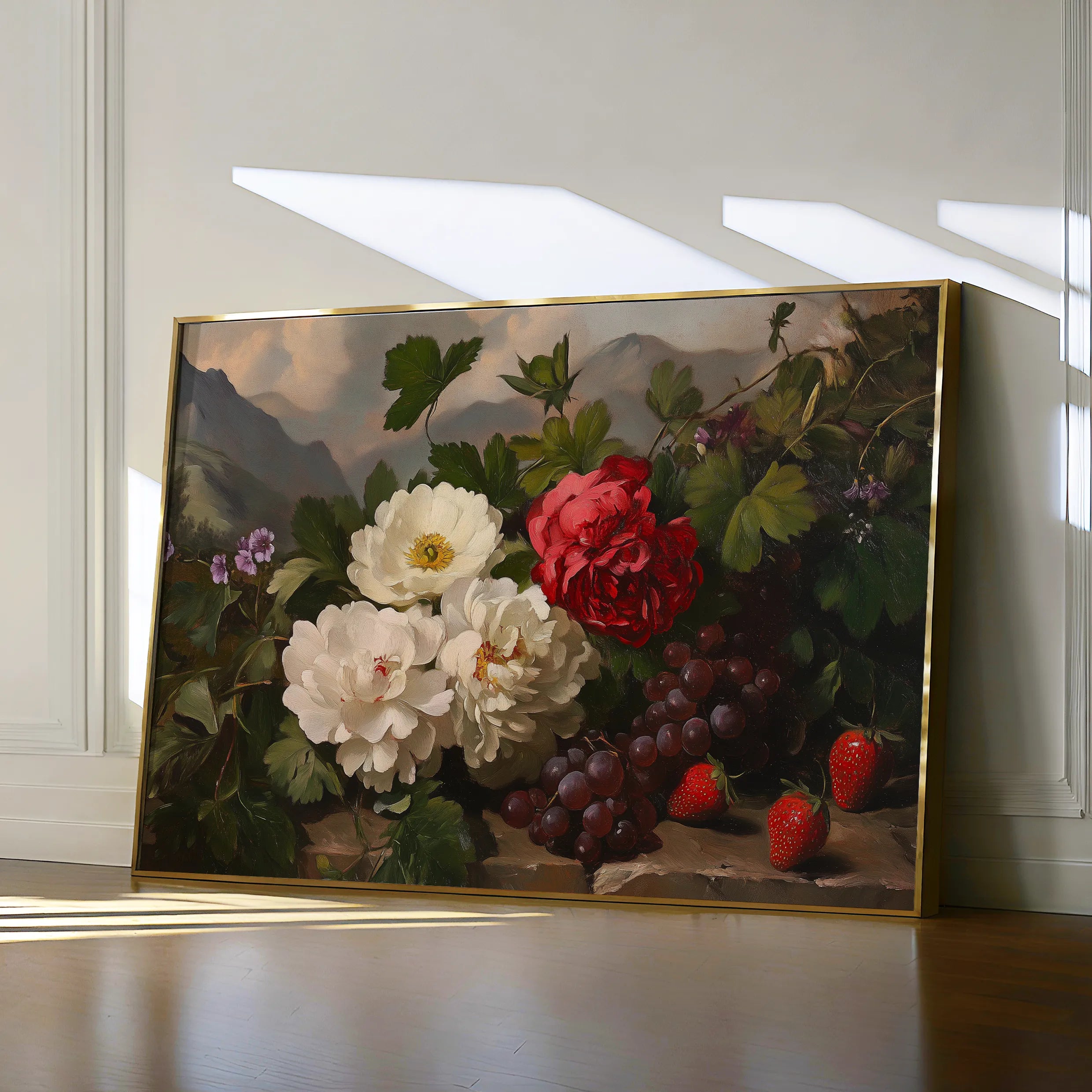 Floral 1156 Canvas Art 60 x 40 cm / Black