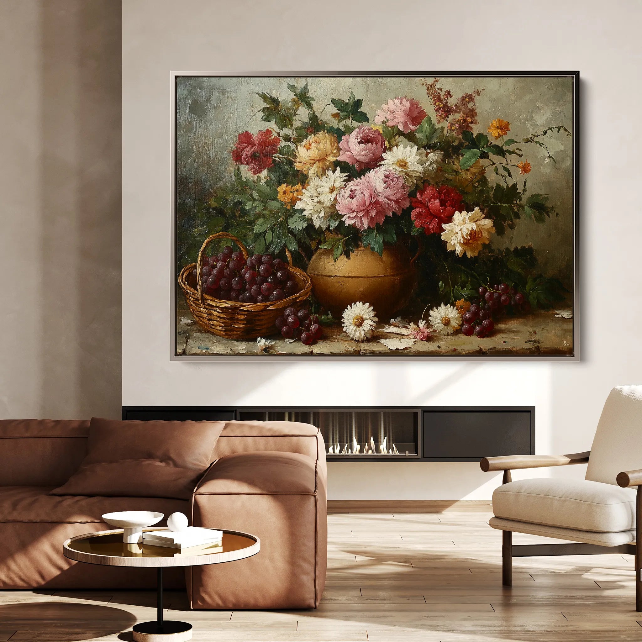 Floral 1157 Canvas Art 60 x 40 cm / Black