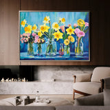 Floral 1159 Canvas Art 60 x 40 cm / Black