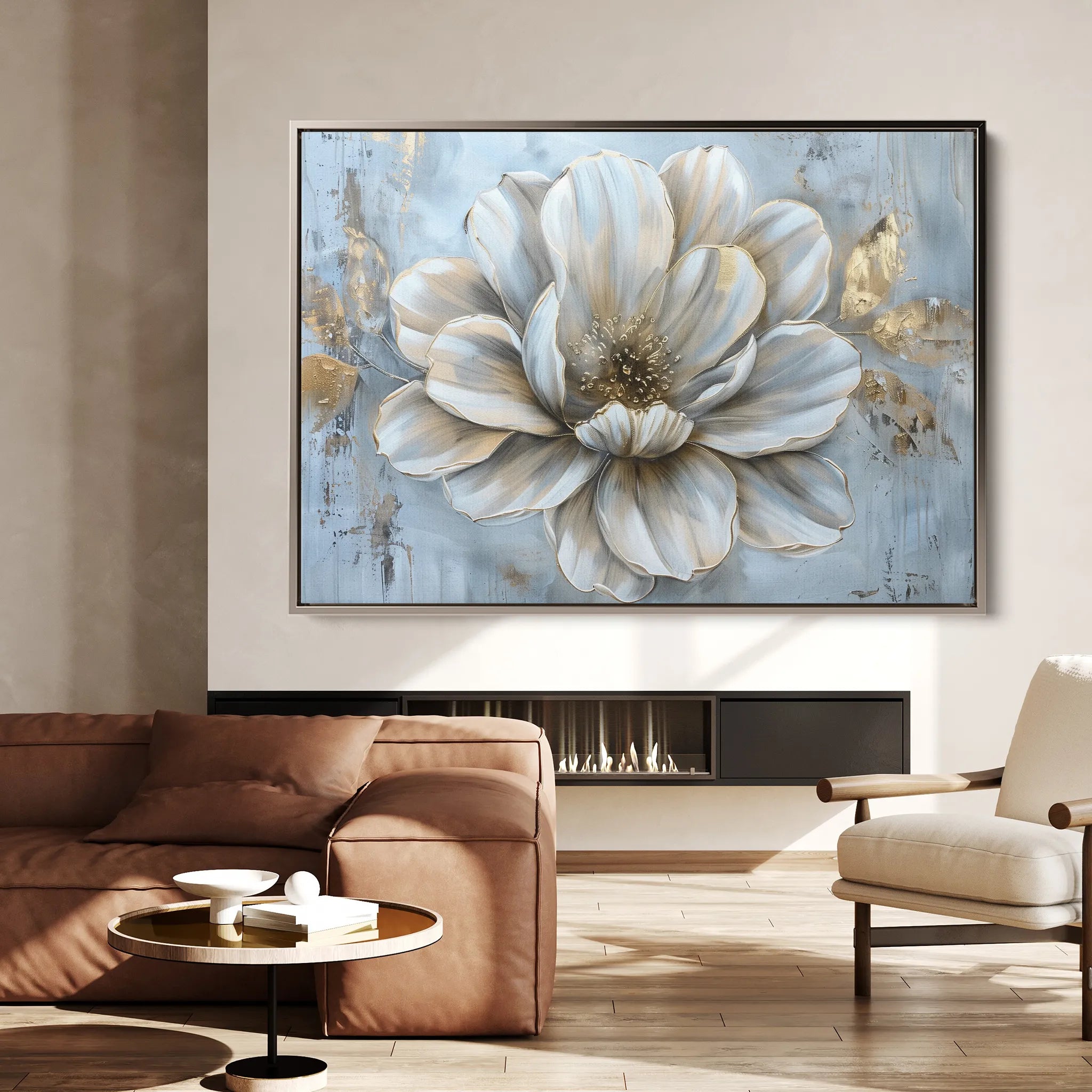 Floral 116 Canvas Art 60 x 40 cm / Black