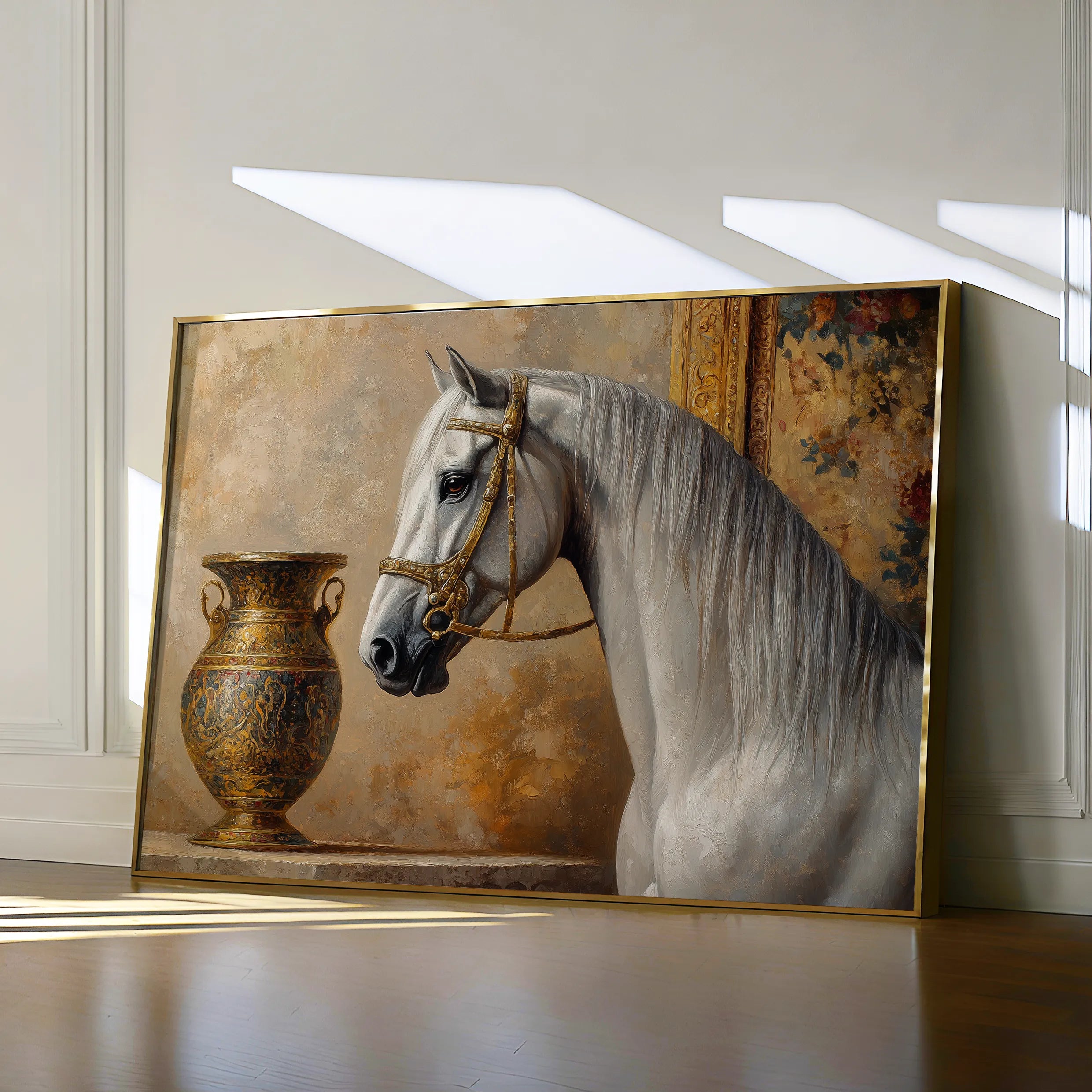 Horses 116 Canvas Art 60 x 40 cm / Black