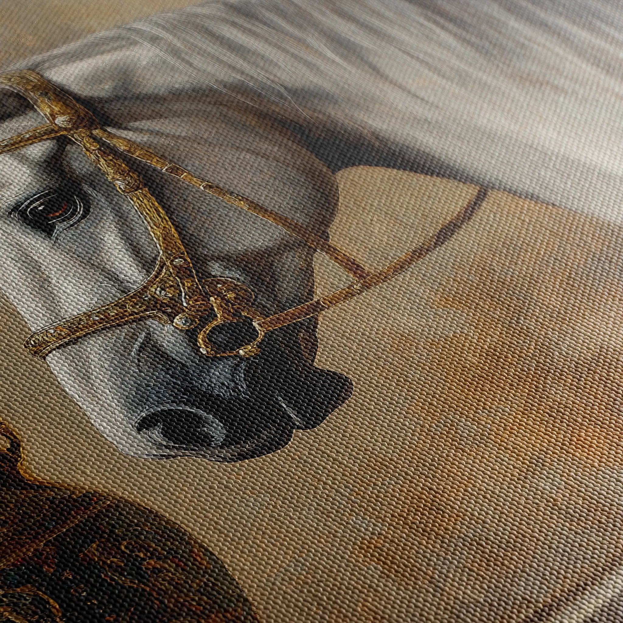 Horses 116 Canvas Art 60 x 40 cm / Black
